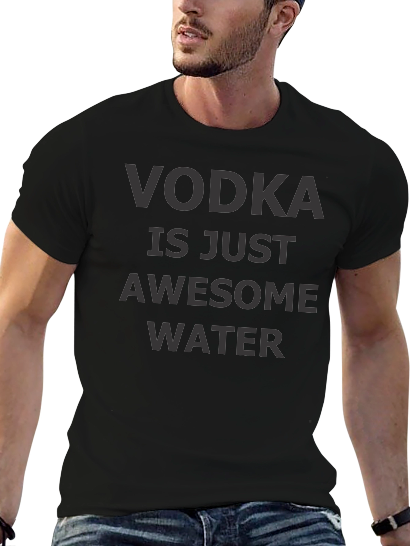 Black Vodka is Just Awesome Water T-Shirt view 6