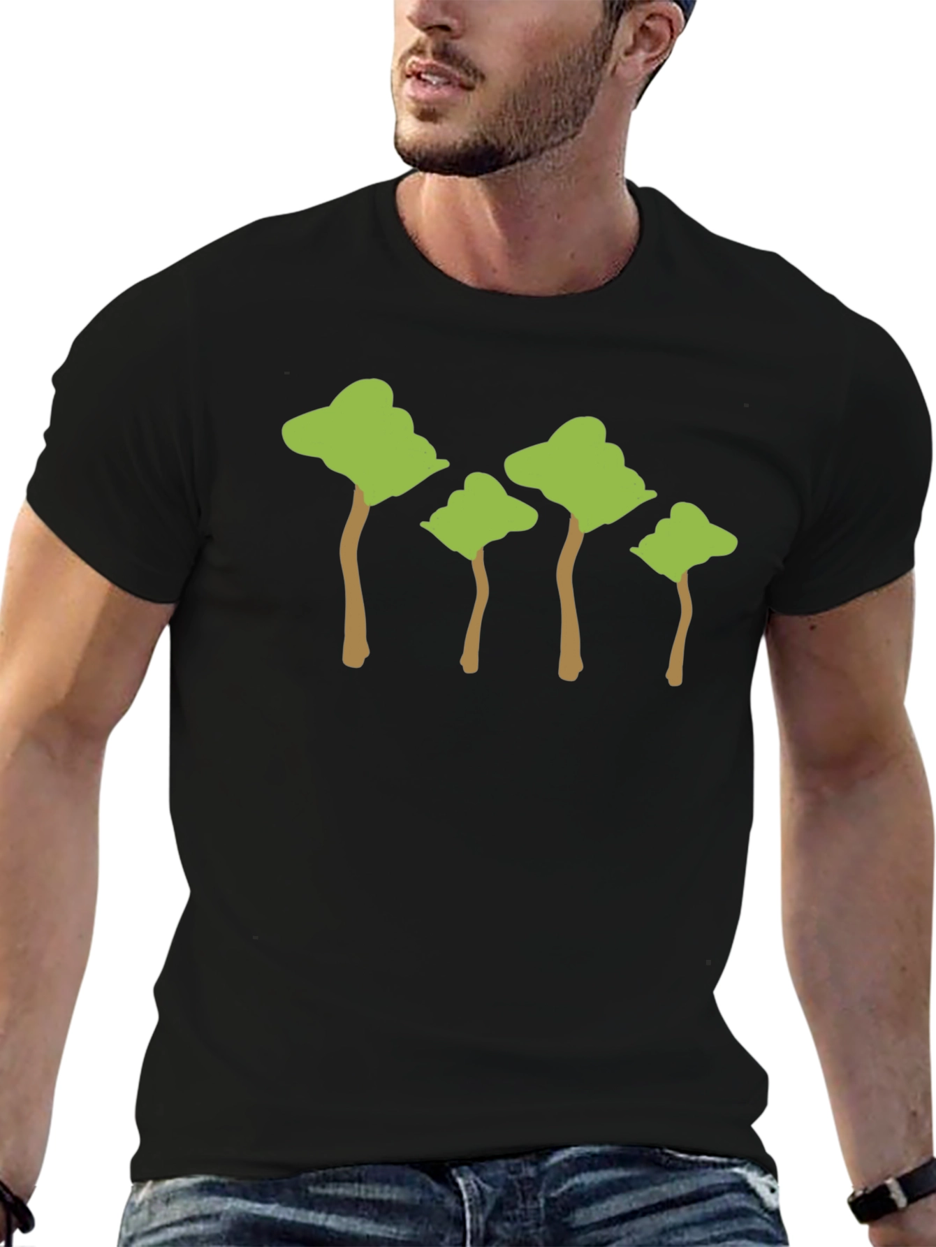 Black Nature Inspired Trees Black T-Shirt view 6