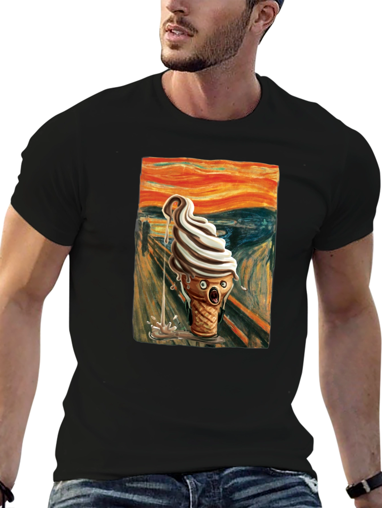 Black Scream Ice Cream T-Shirt - Art Inspired Tee view 6