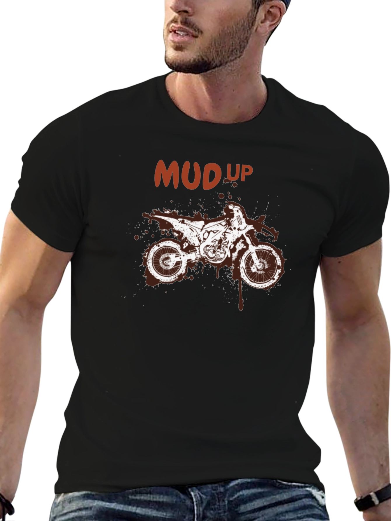 Black Mud Up Motocross T-Shirt - Dirt Bike Graphic Tee view 6