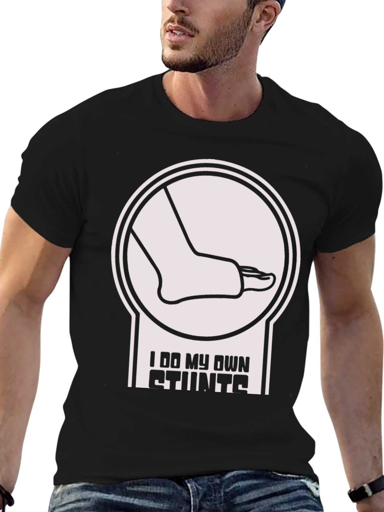 Black I Do My Own Stunts Graphic Tee view 6