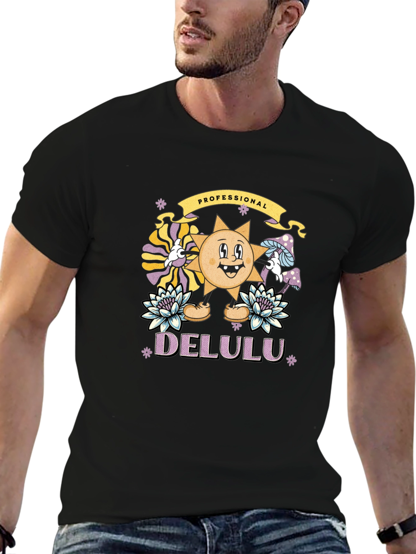 Black Professional Delulu Graphic T-Shirt view 6