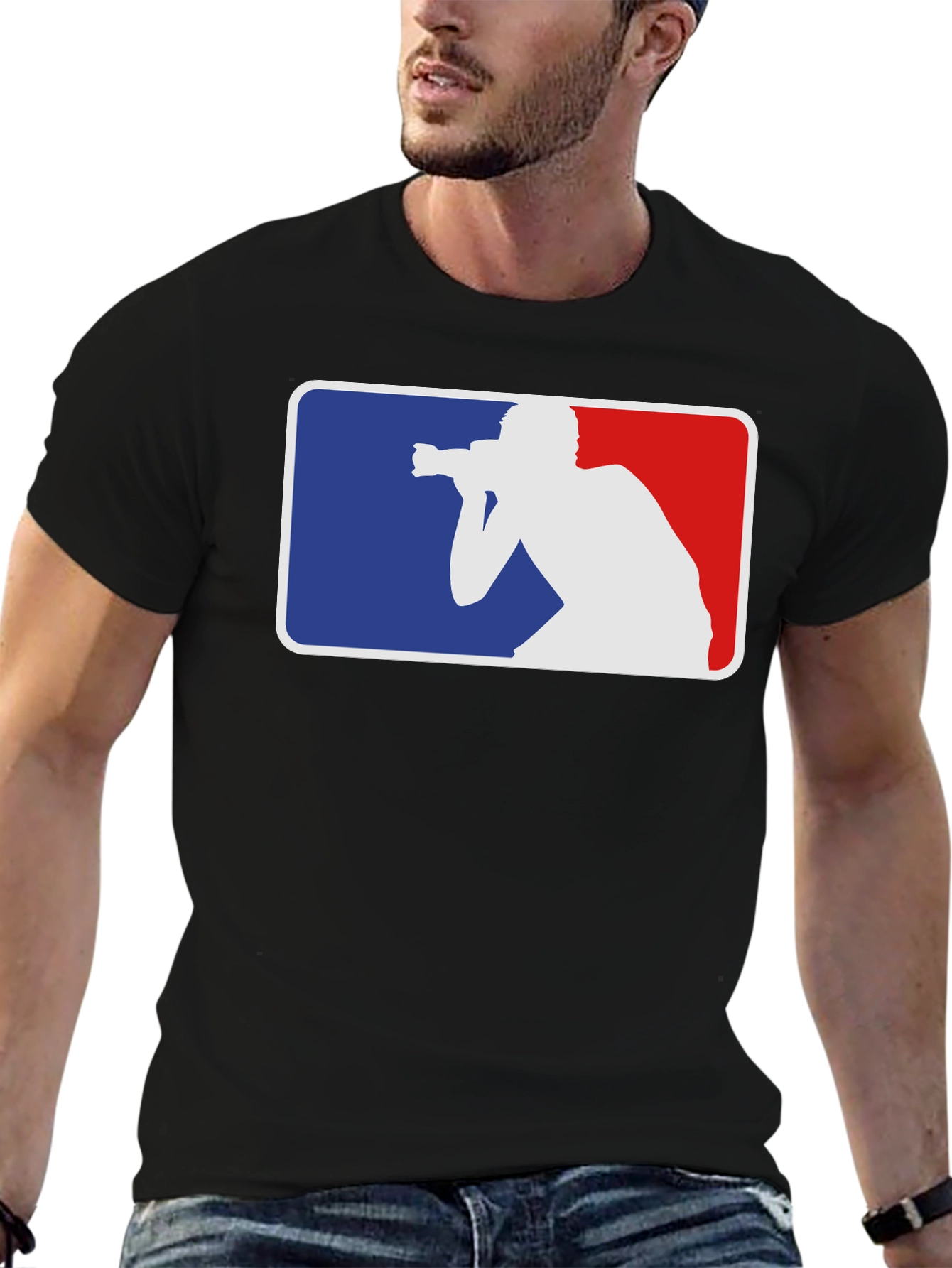 Black Photographer MLB Logo Style T-Shirt view 6