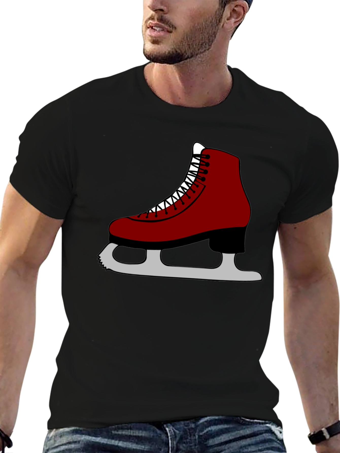 Black Skate Graphic T-Shirt, Black, Unisex view 6