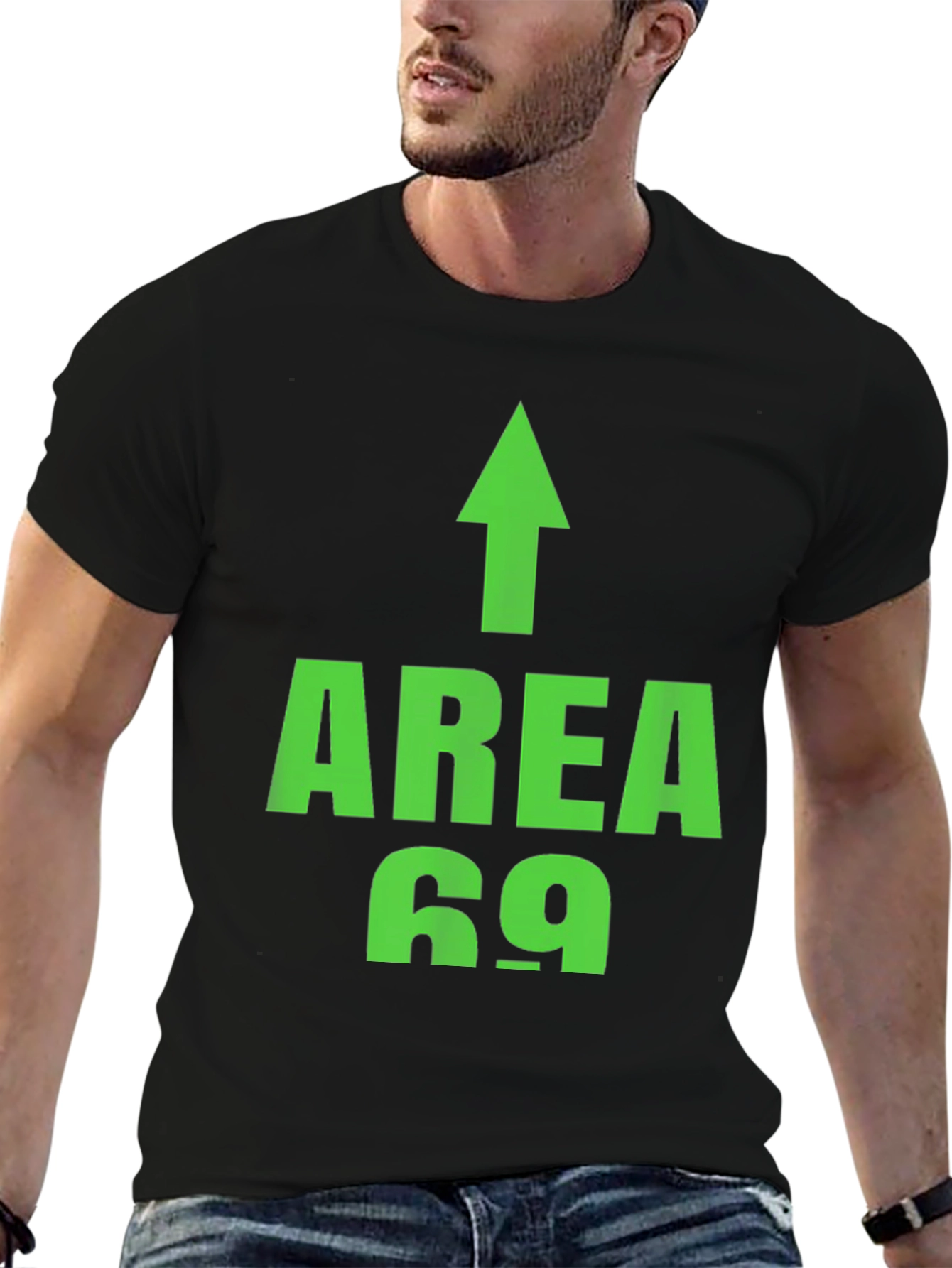 Black Area 69 Funny Novelty T-Shirt view 6