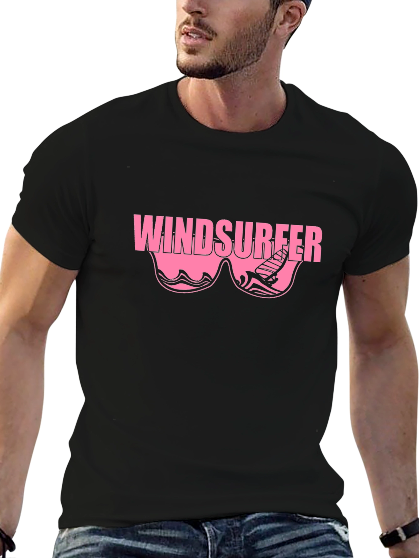 Black Windsurfer Graphic T-Shirt - Black view 6