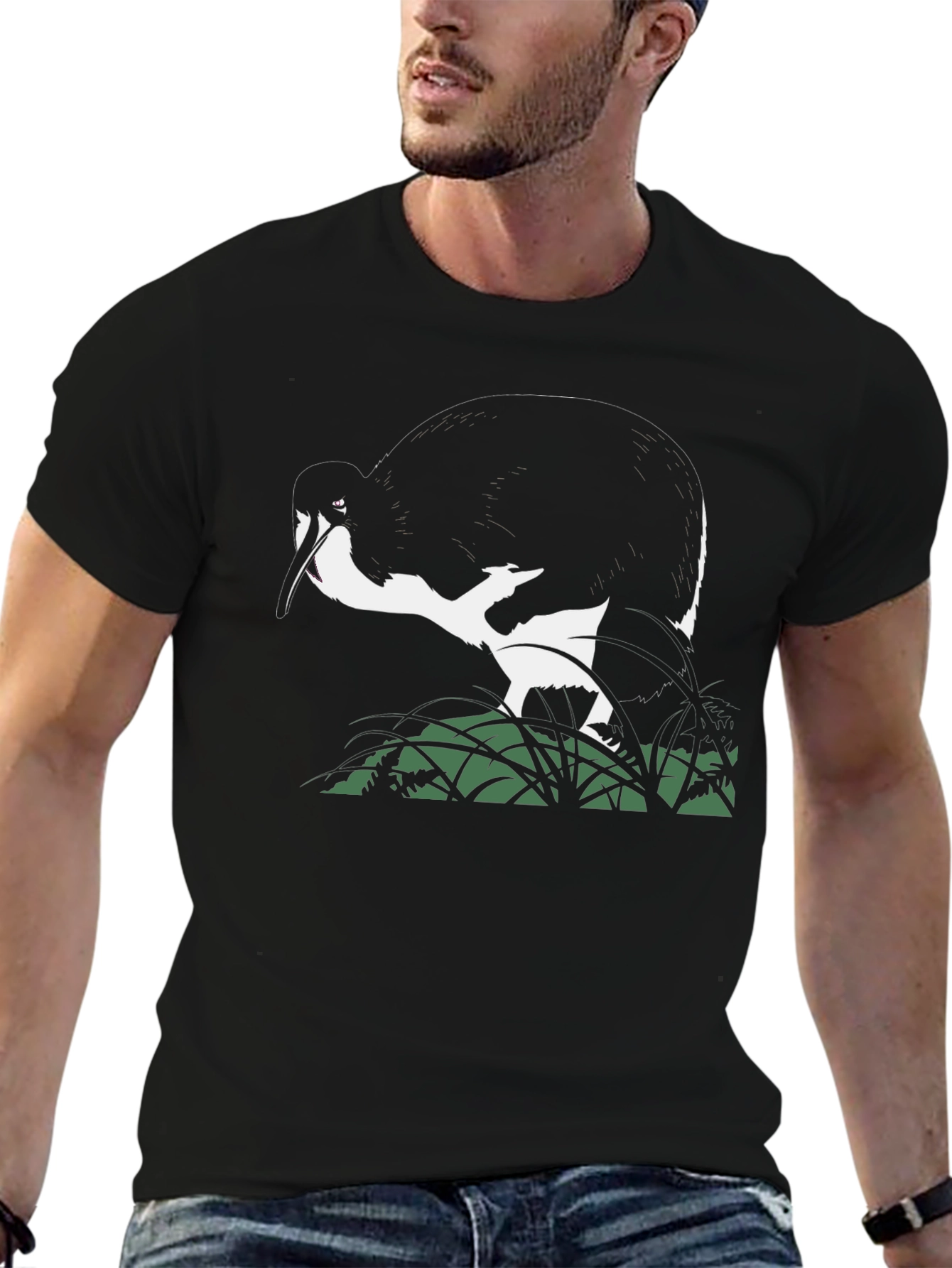 Black Black T-Shirt with Ibis Design view 6