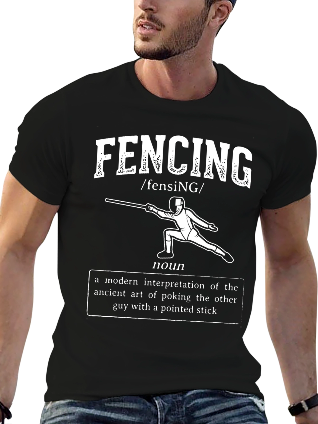 Funny Fencing Definition T-Shirt - Pointed Stick Art! - 6
