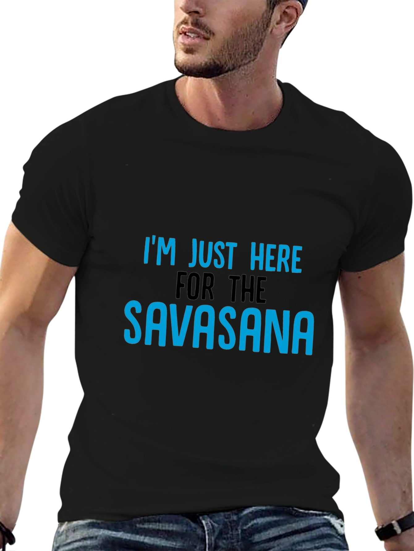 Black Savasana Yoga Tee - Funny Relaxation Shirt view 6