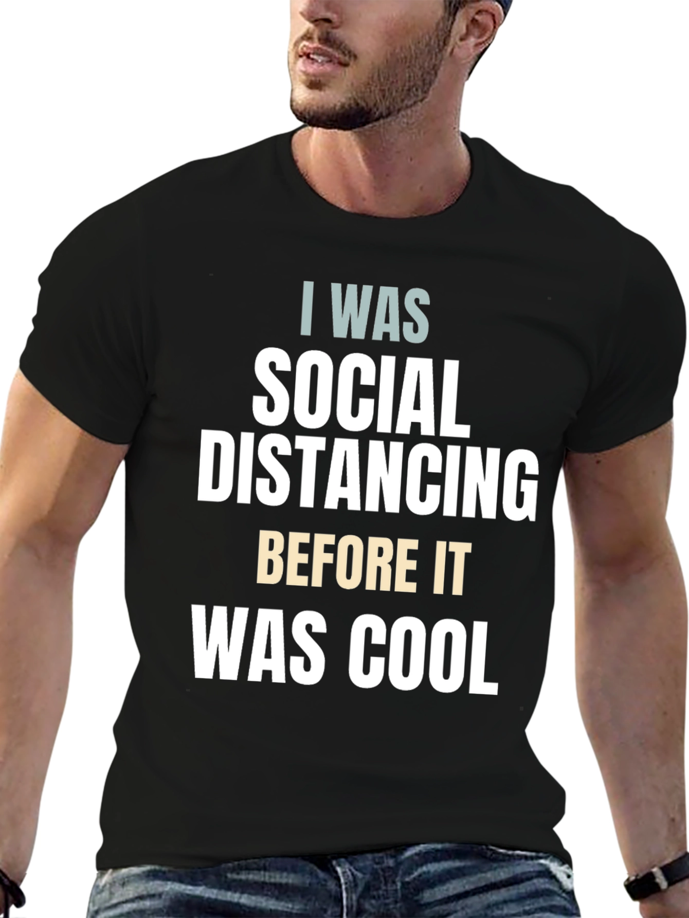 Black Social Distancing Funny Graphic Tee view 6