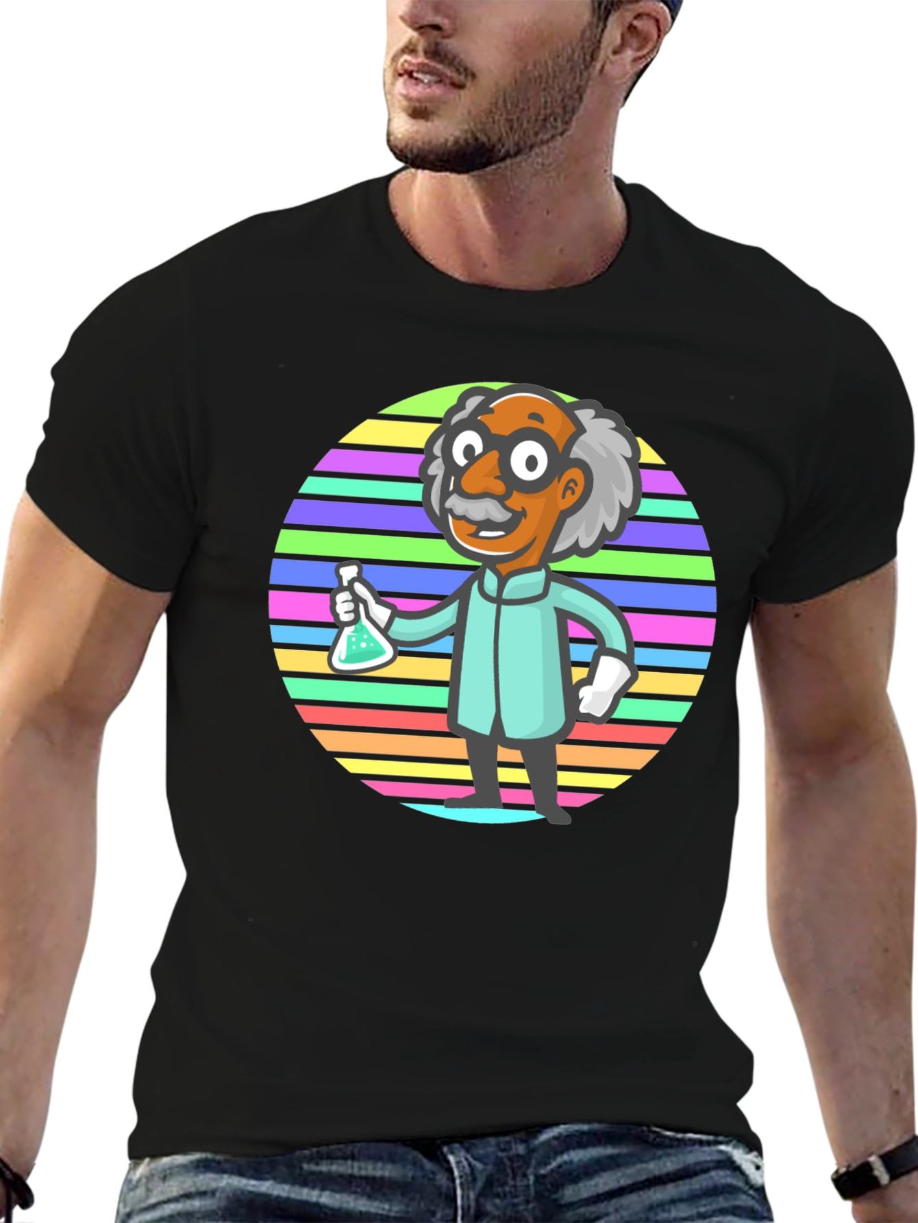 Black Scientist Graphic T-Shirt - Funky Retro Design view 6