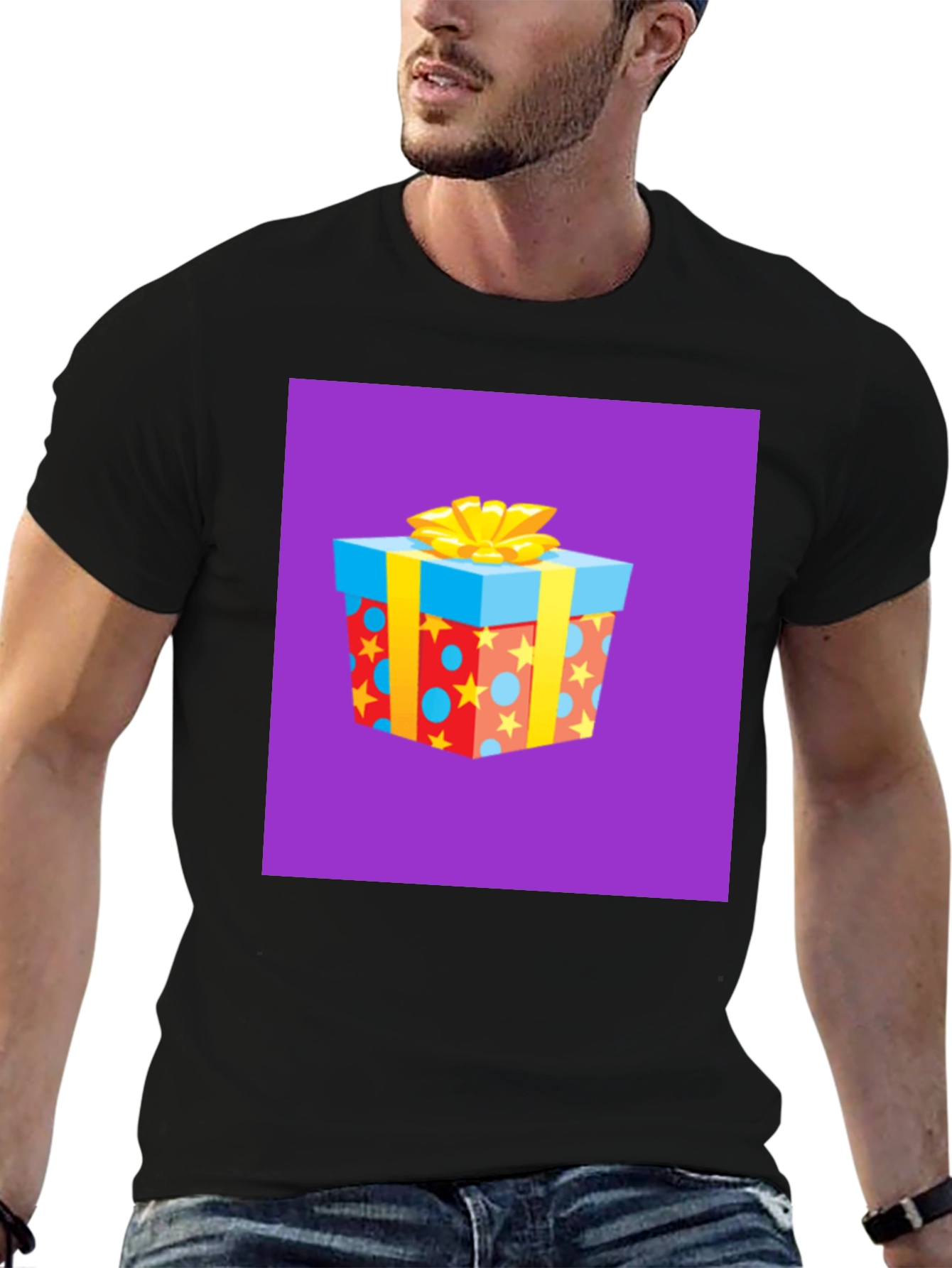Black Festive Gift Box Graphic Tee view 6