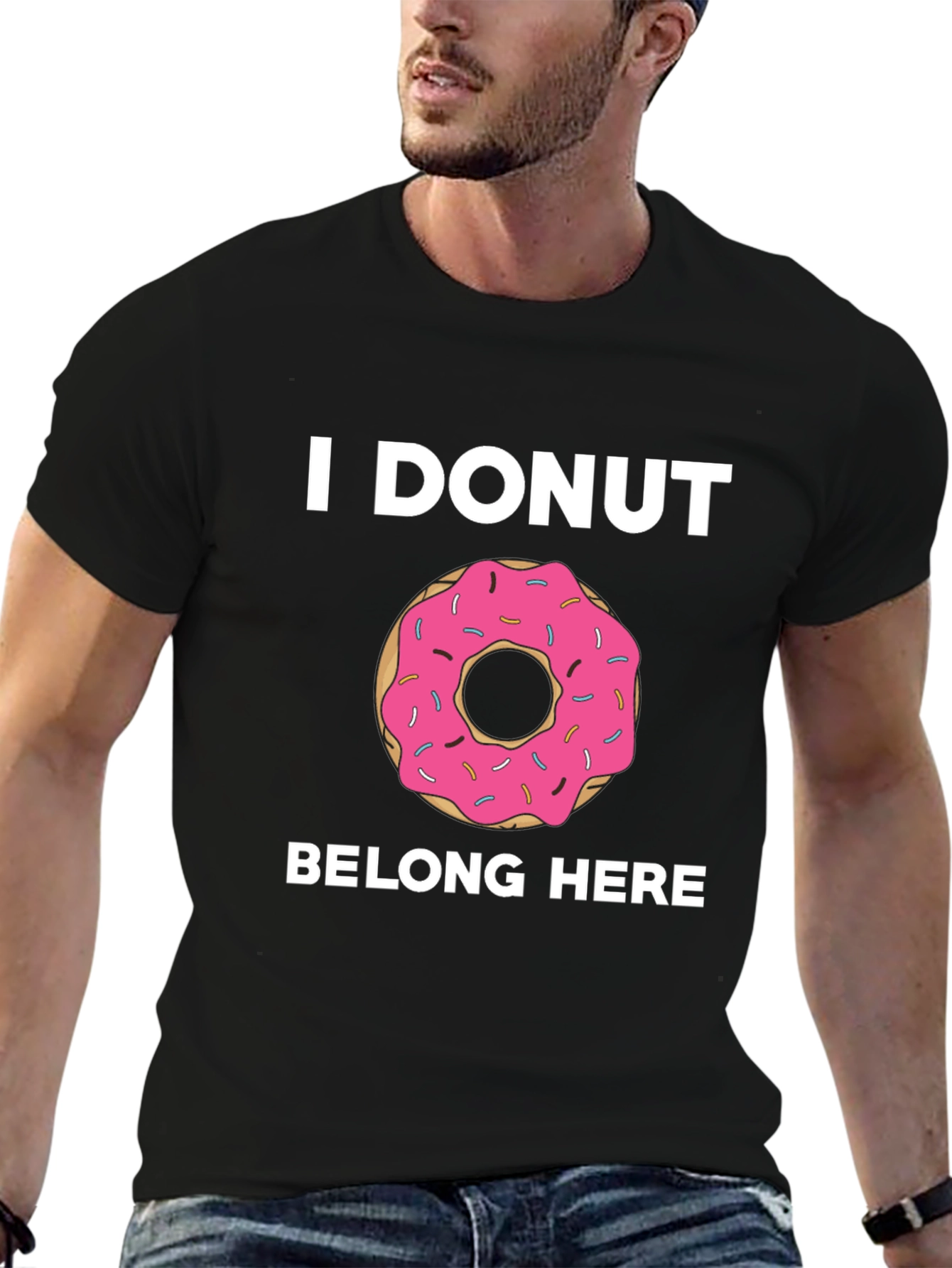 Black I DONUT Belong Here Graphic Tee view 6