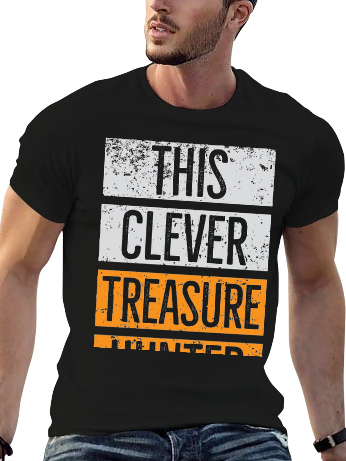 Black This Clever Treasure Hunter Black T-Shirt view 6