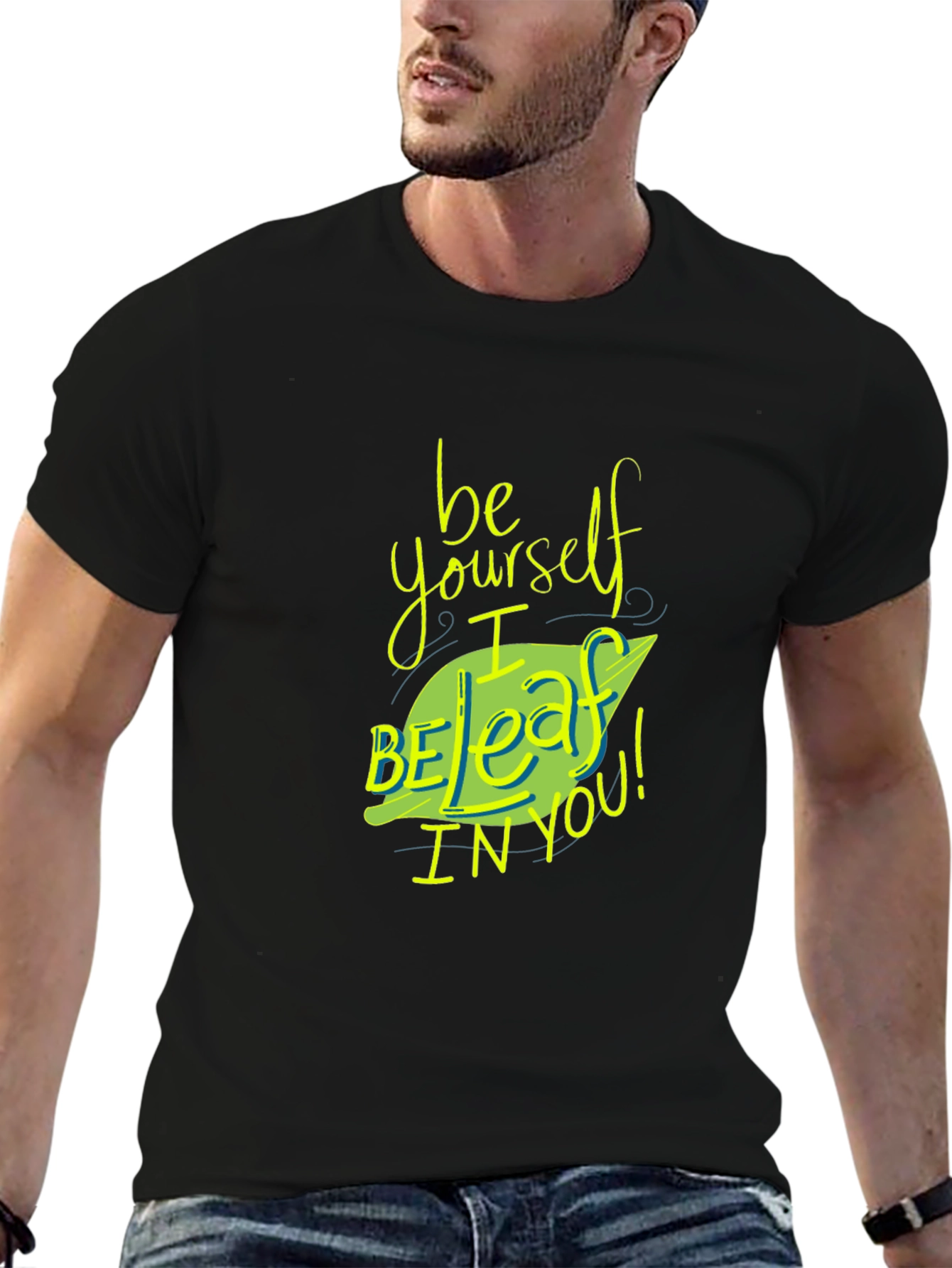 Black Be Yourself I Beleaff In You T-Shirt view 6
