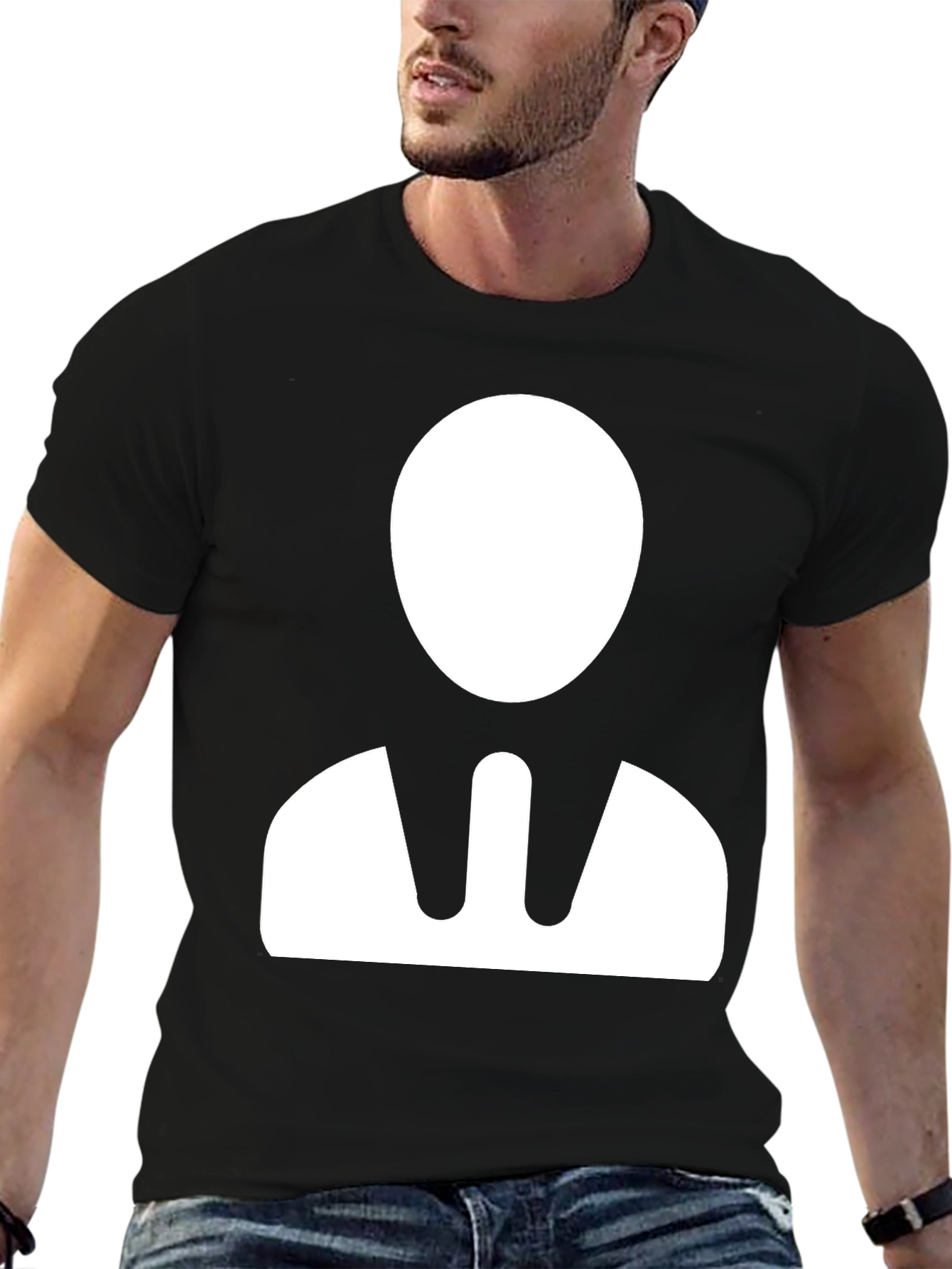 Black Minimalist Business Man Graphic T-Shirt view 6