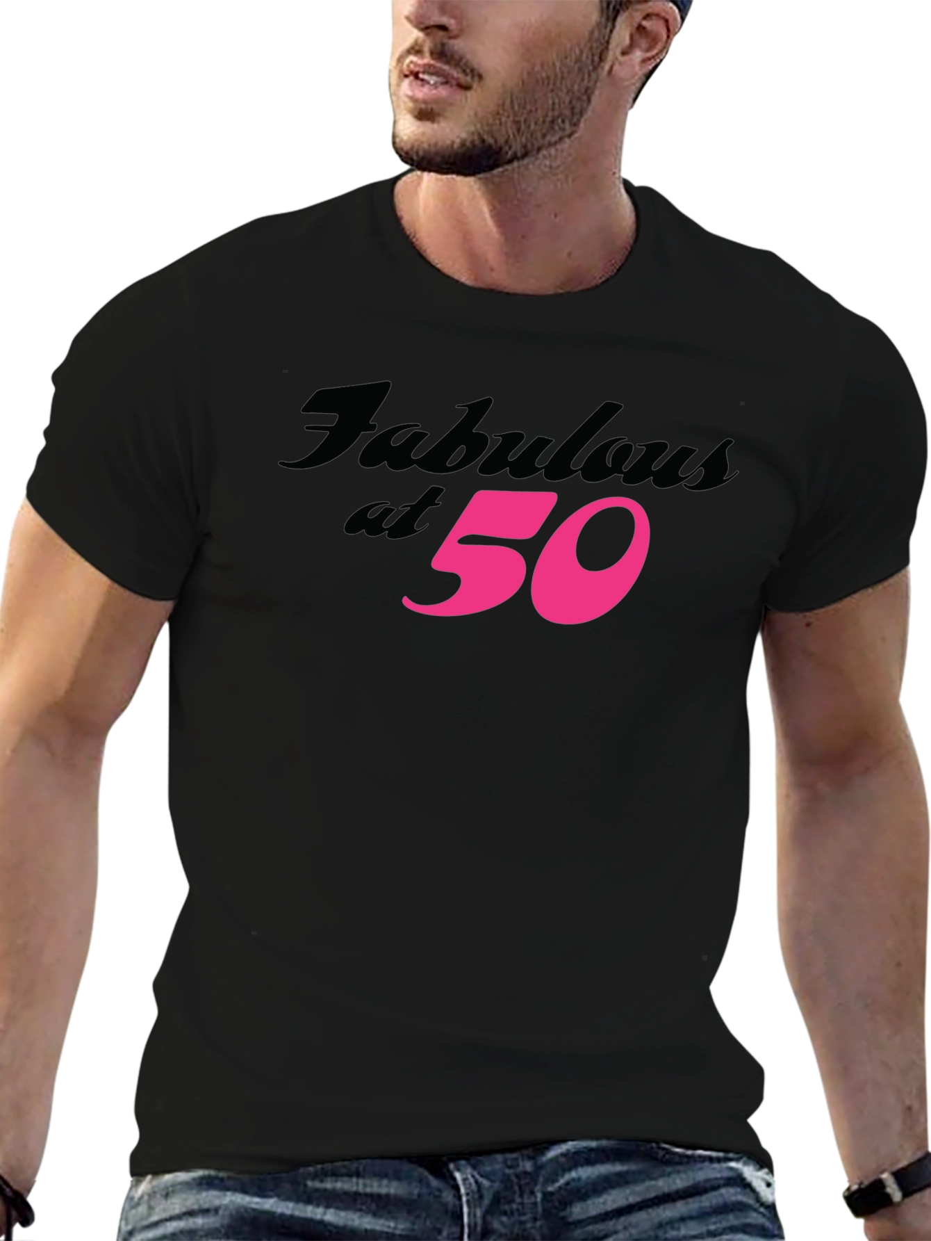 Black Fabulous at 50 Black T-Shirt view 6