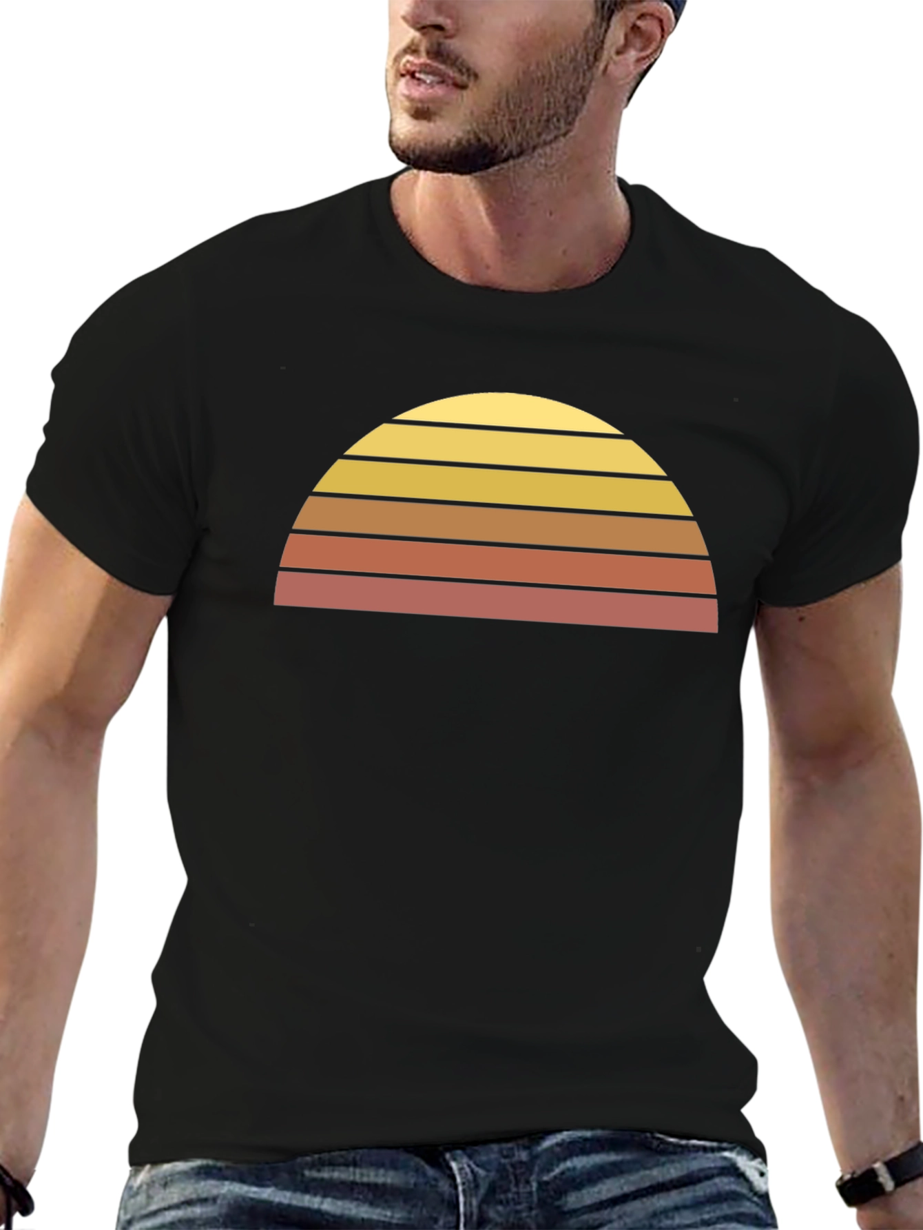 Retro Sunset Graphic Tee - Vintage Style Men's T-Shirt - 6