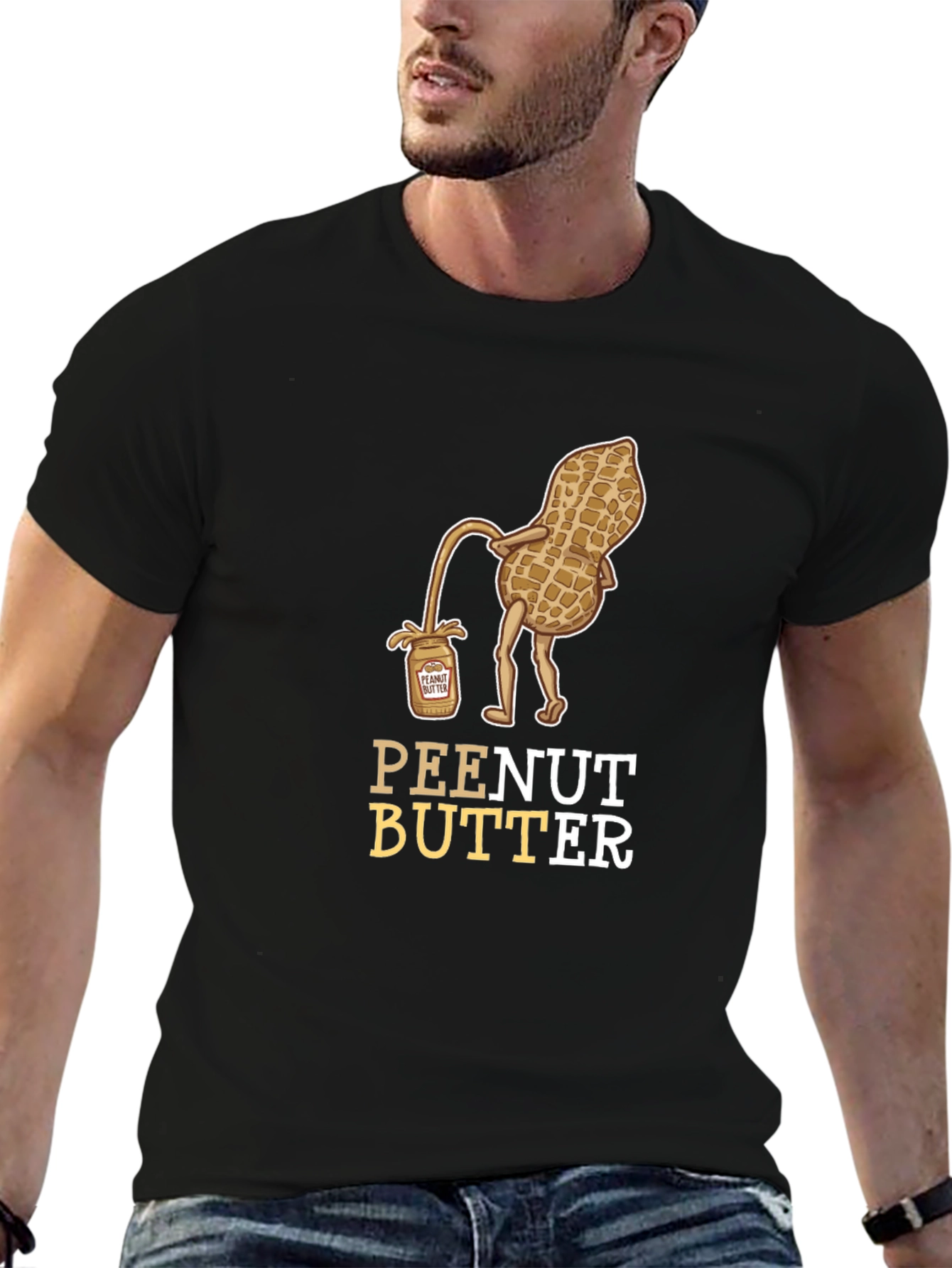 Black Peanut Butter Humor Graphic Tee Shirt view 6
