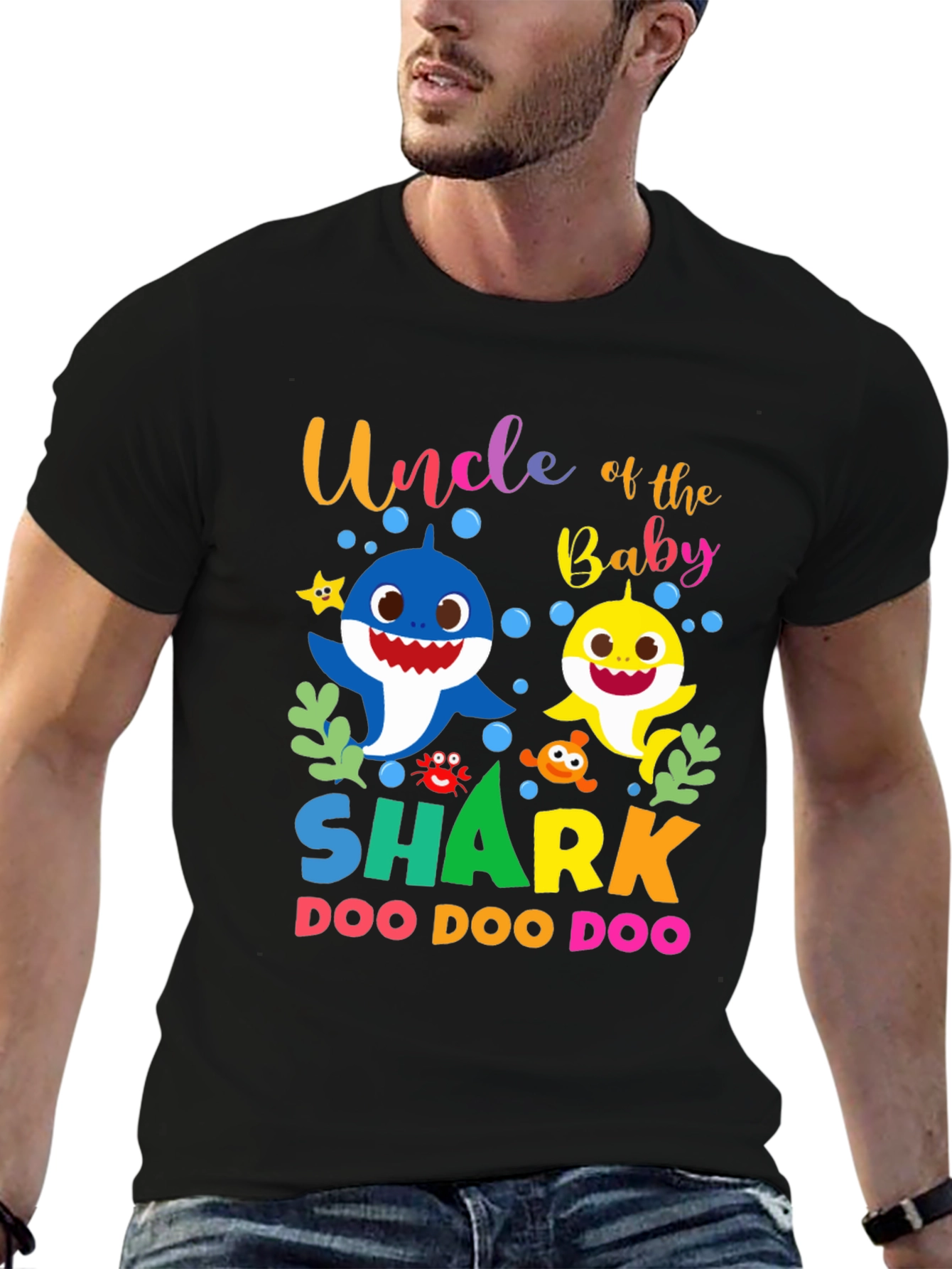 Black Uncle of the Baby Shark Doo Doo Doo T-Shirt view 6