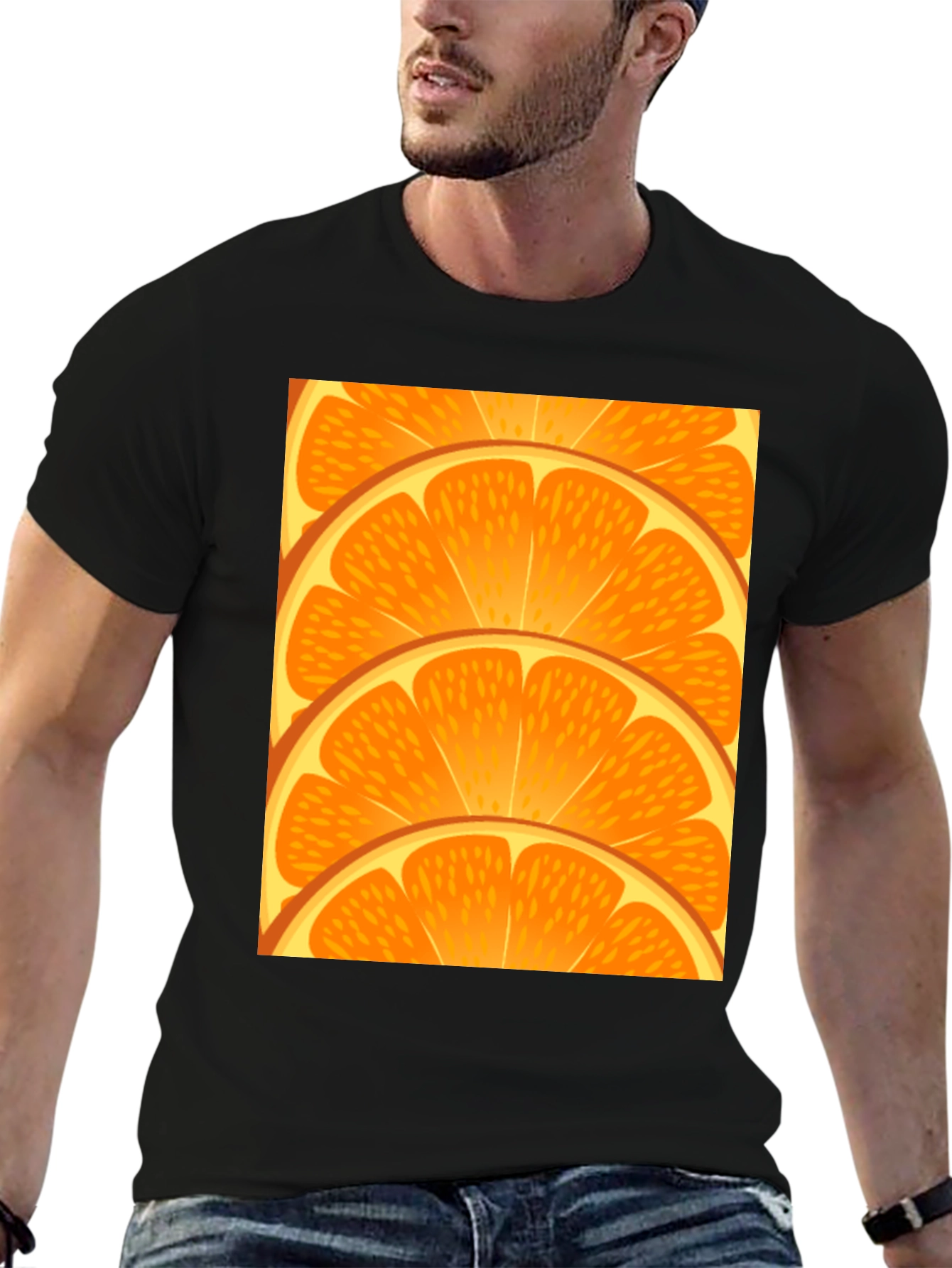 Black Orange Slice Graphic Tee - Fresh Design view 6