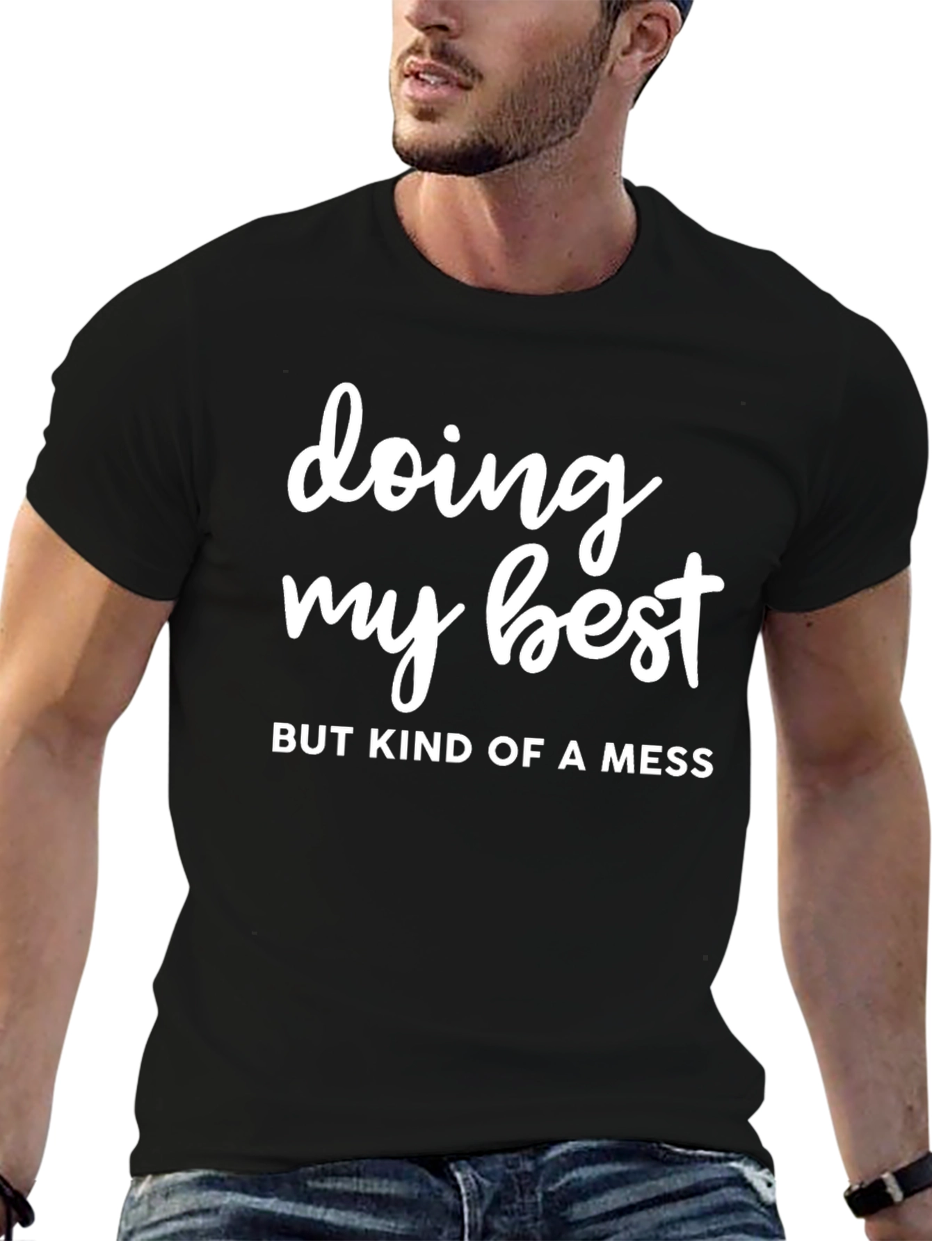 Black Doing My Best Tee - Funny Slogan Shirt view 6