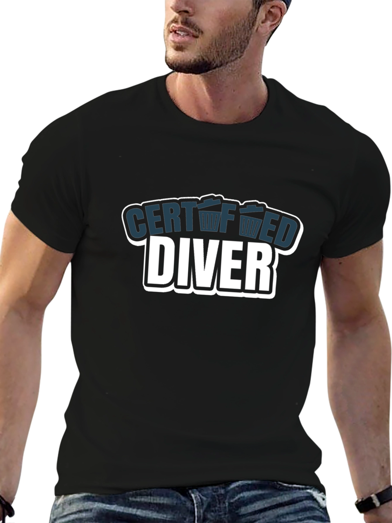 Black Certified Diver Black T-Shirt view 6