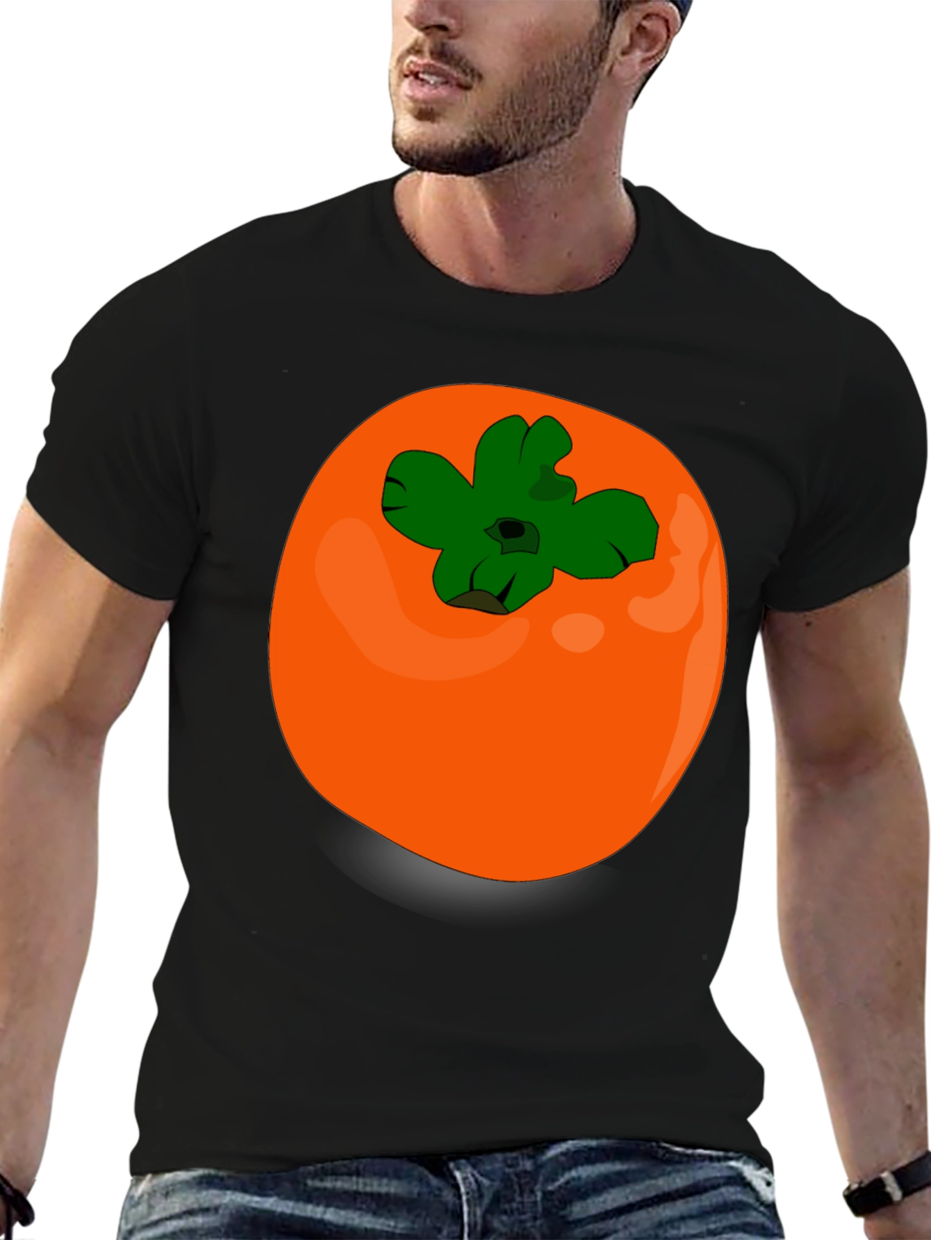 Black Persimmon Graphic T-Shirt - Casual Fruit Tee view 6
