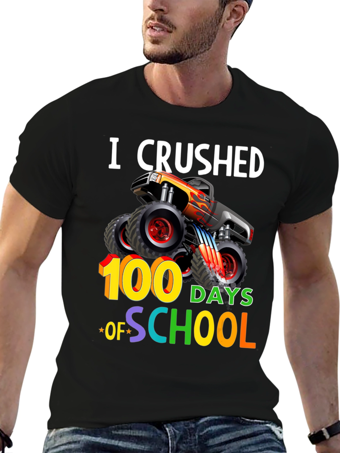 Crushed 100 Days of School Monster Truck T-Shirt - 6