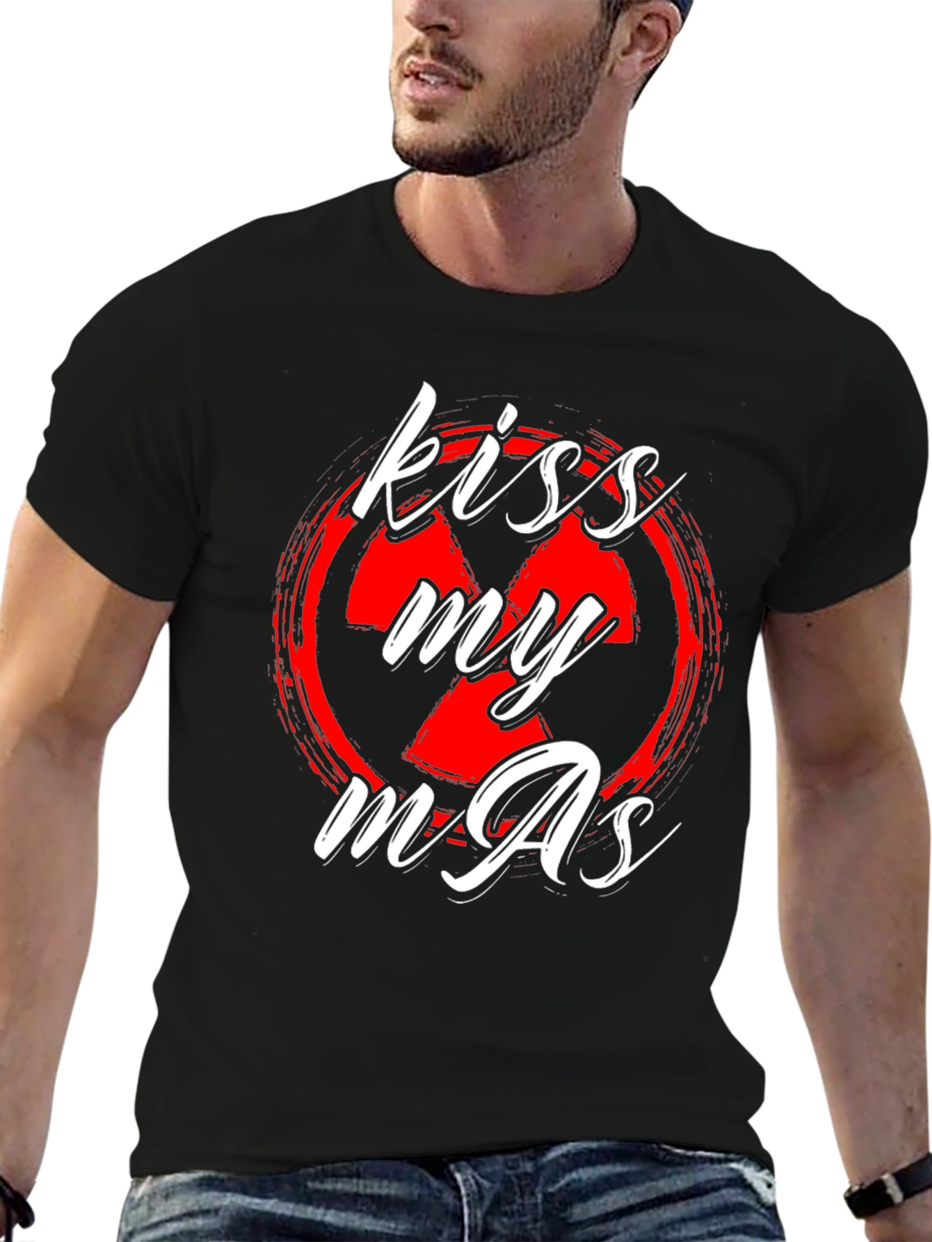 Black Kiss My AS T-Shirt - Black Novelty Tee view 6