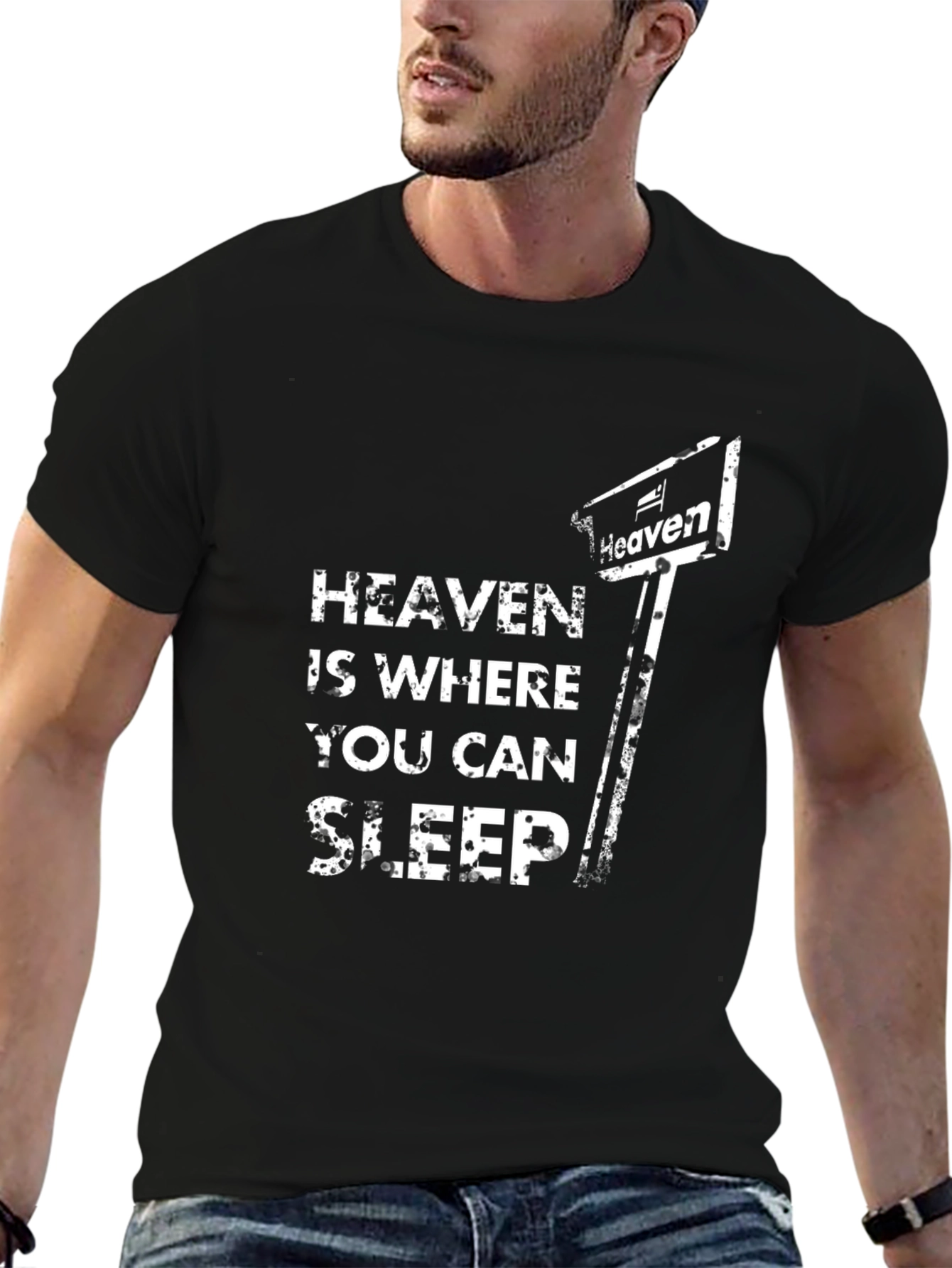 Black Heaven is Where You Can Sleep Black T-Shirt view 6