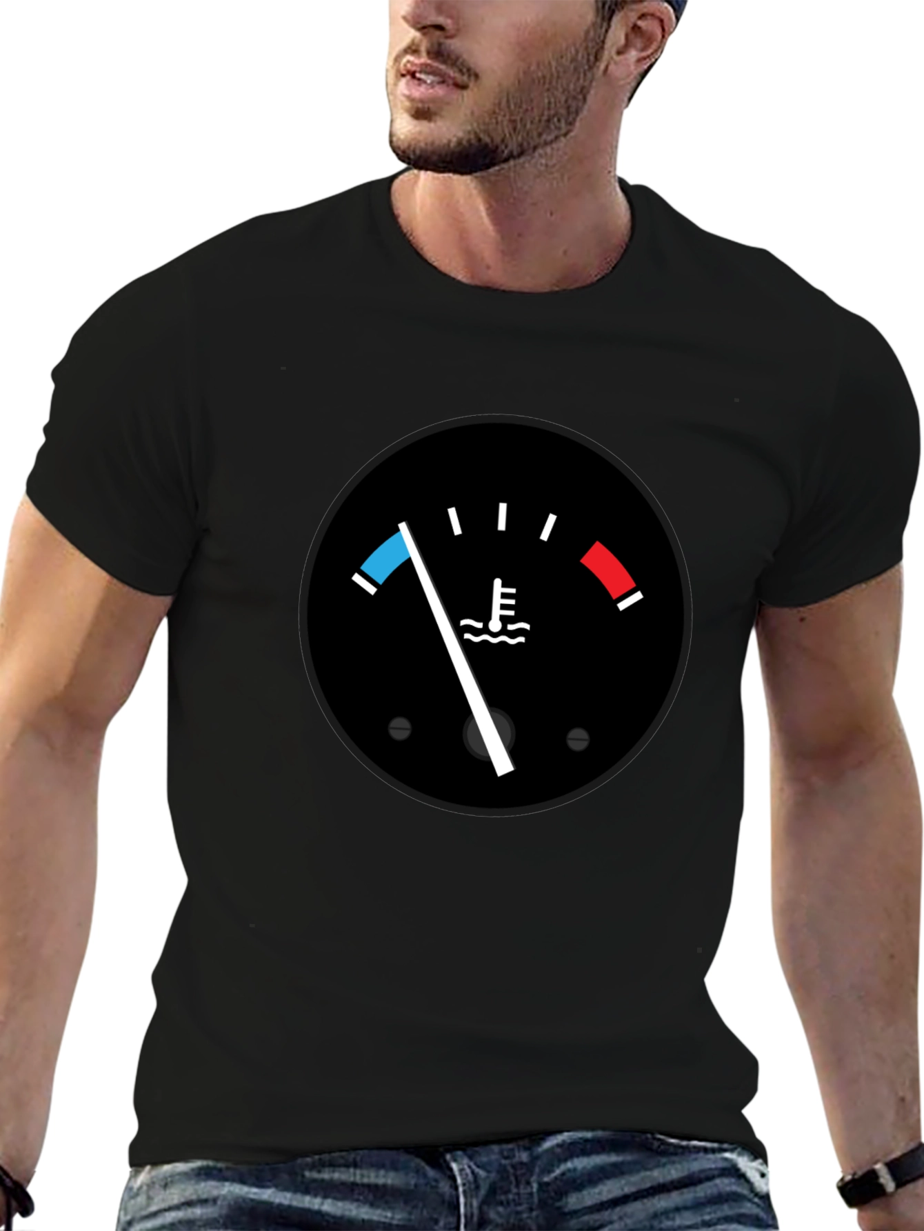 Black Coolant Gauge Black T-Shirt view 6