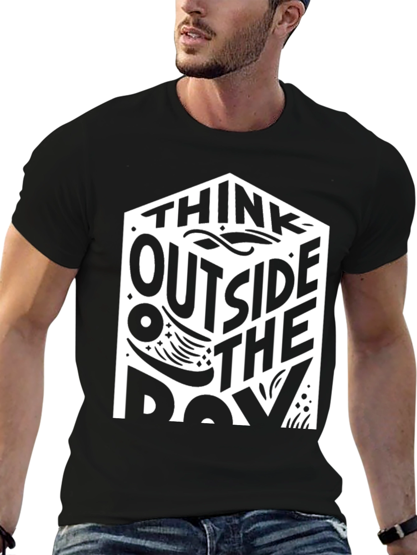Black Think Outside the Box T-Shirt view 6