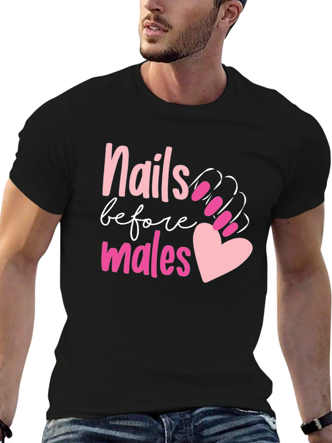 Black Nails Before Males Graphic Tee view 6