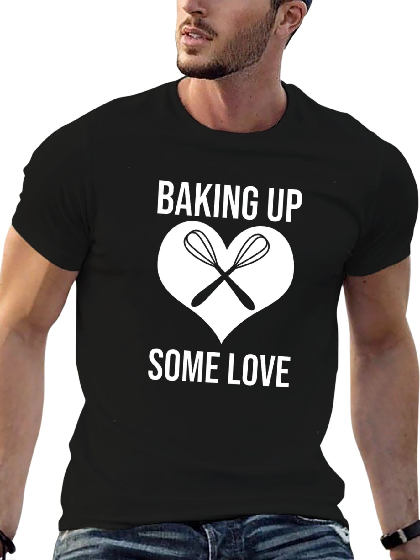 Black Baking Up Some Love T-Shirt view 6
