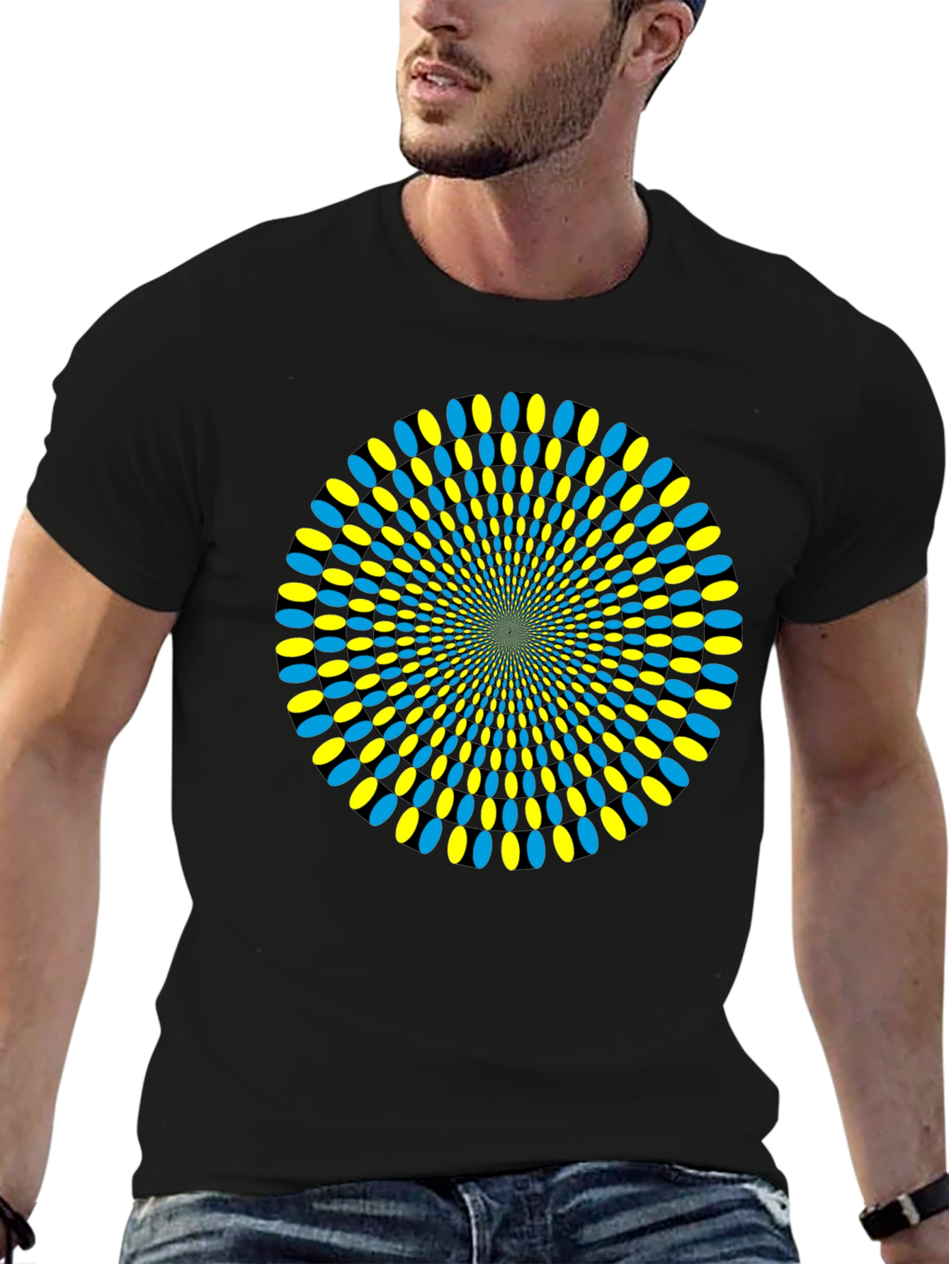 Black Hypnotic Illusion T-Shirt - Black view 6
