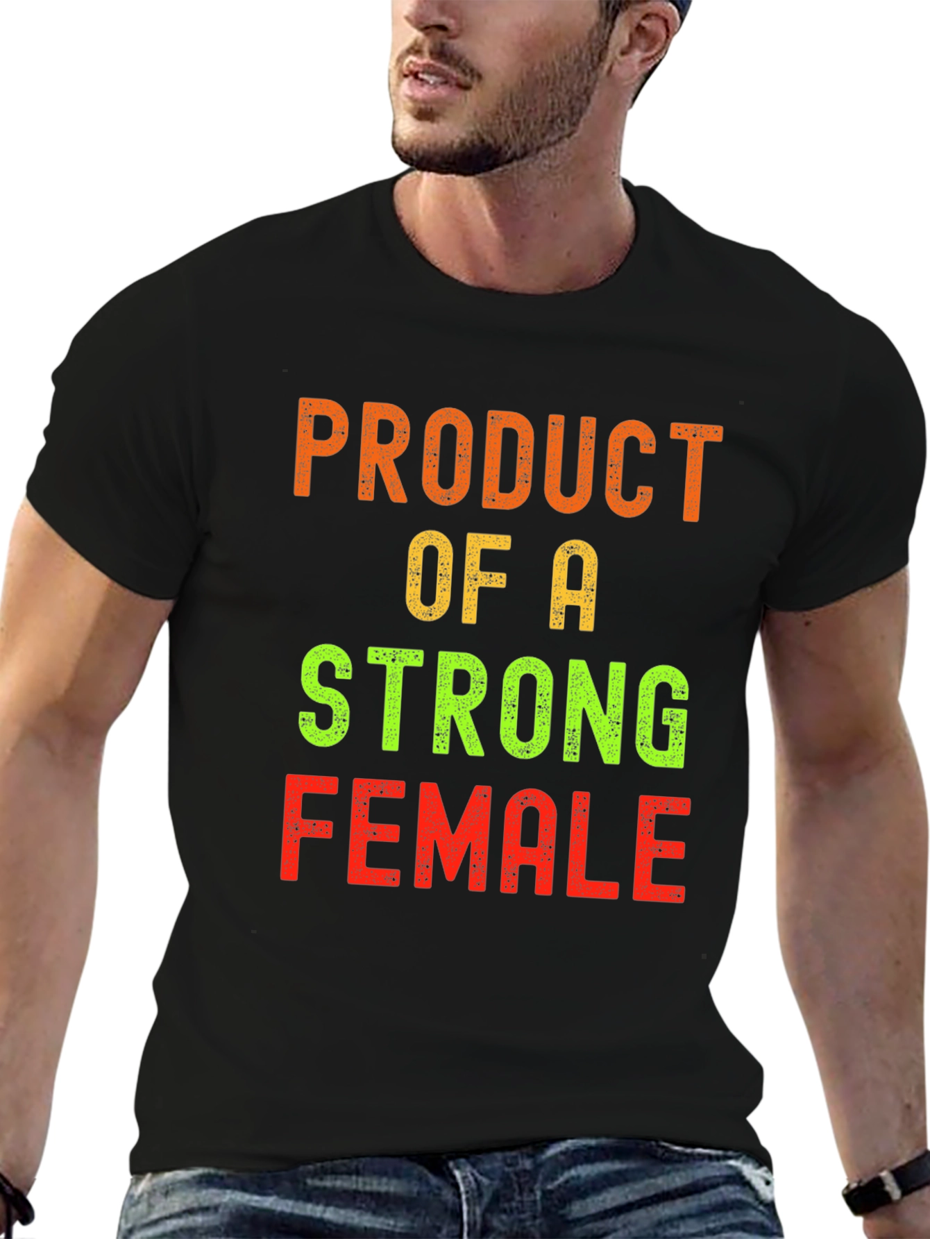 Black Product of a Strong Female Black T-Shirt view 6