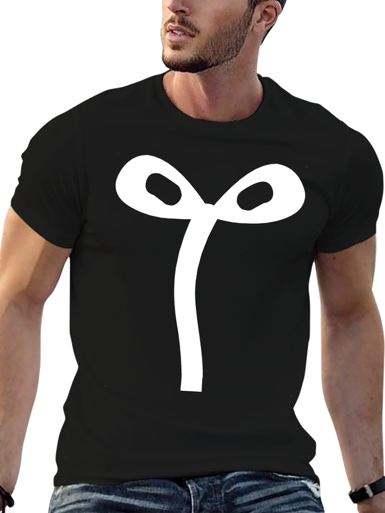 Black Bow Tie Graphic Tee - Men's Black T-Shirt view 6