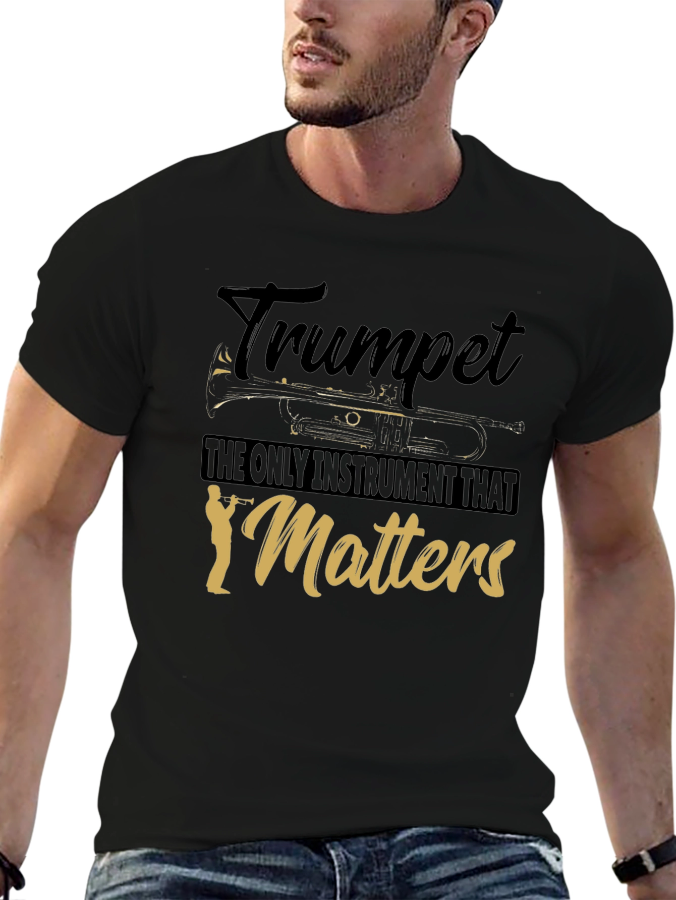 Black Trumpet Matters Graphic T-Shirt - Music Lover Tee view 6