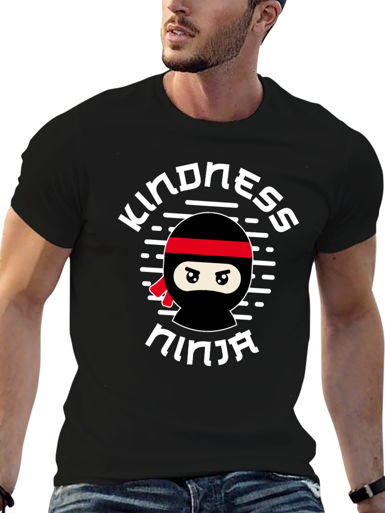Black Kindness Ninja Graphic Tee - Black view 6