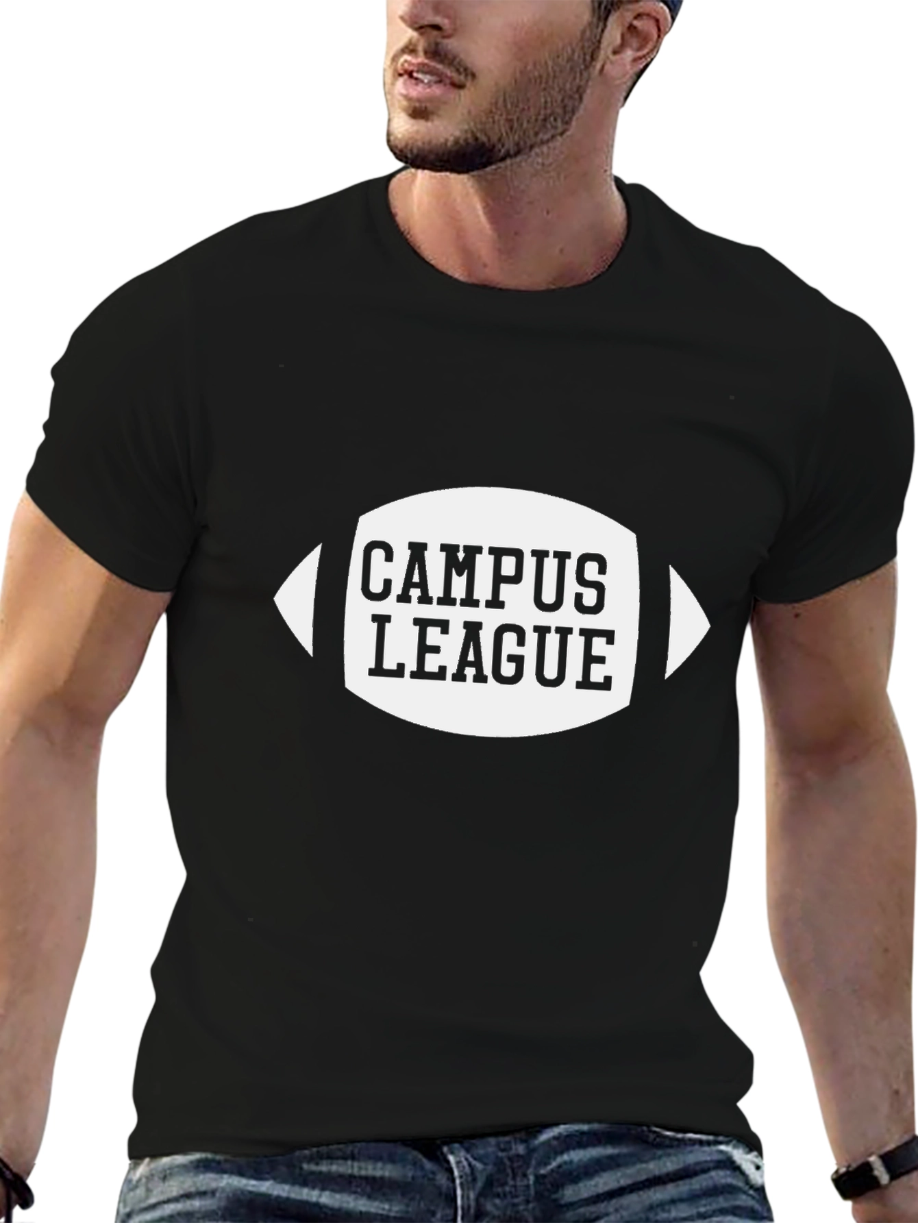 Black Campus League Graphic T-Shirt - Black view 6