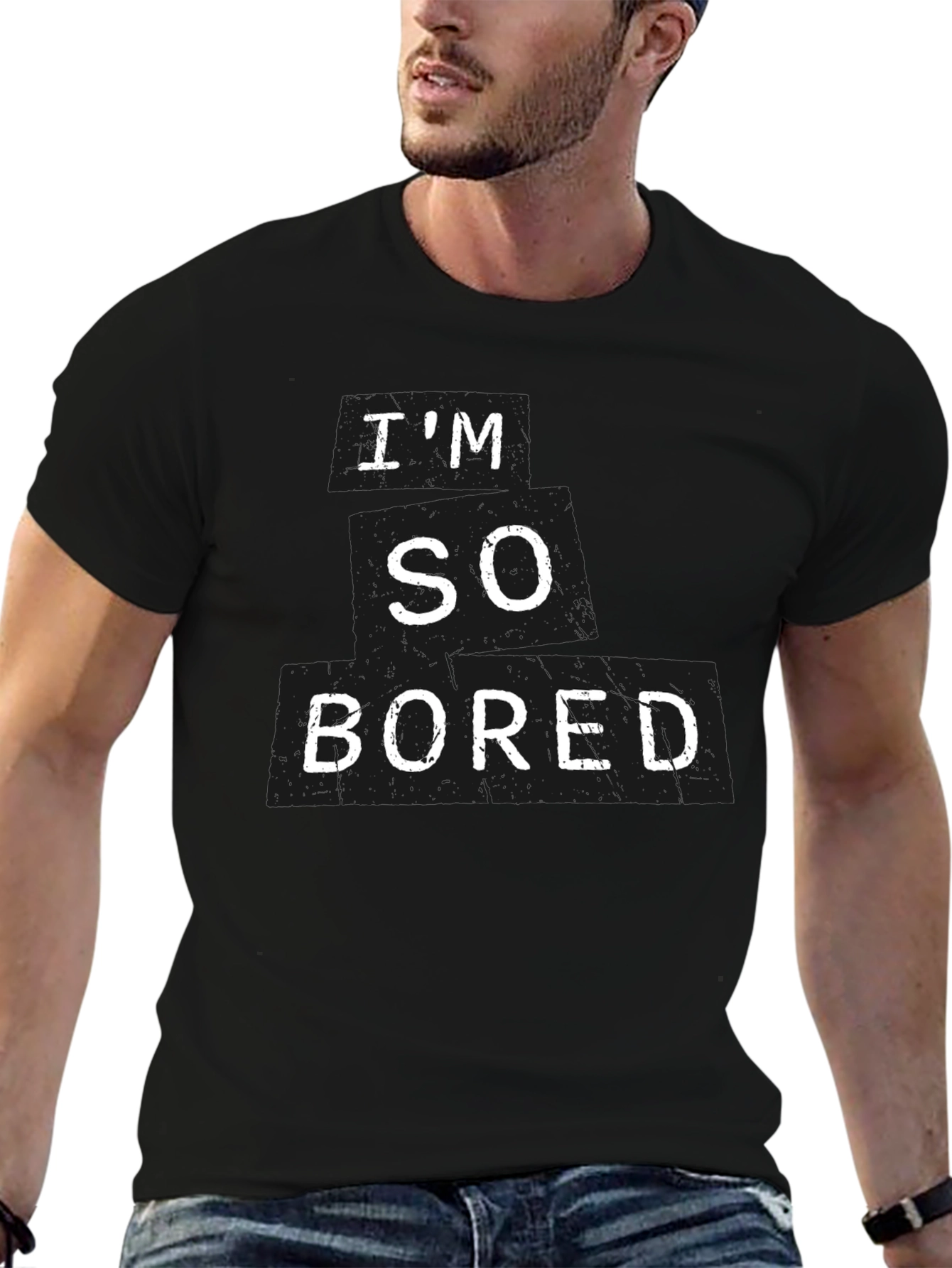 Black I'm So Bored Graphic T-Shirt - Relaxed Fit view 6