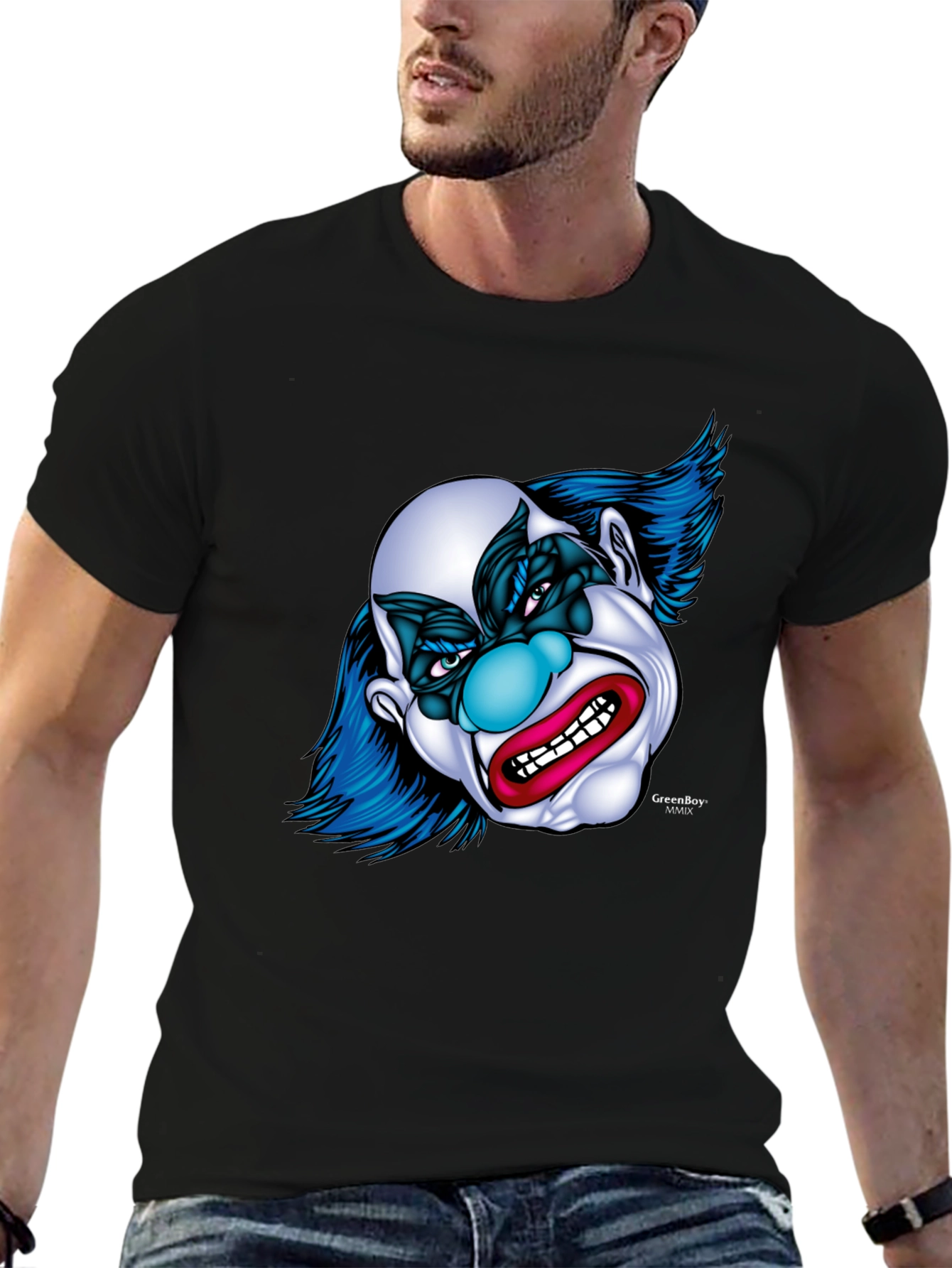 Black Clown Graphic T-Shirt - Men's Black Tee view 6