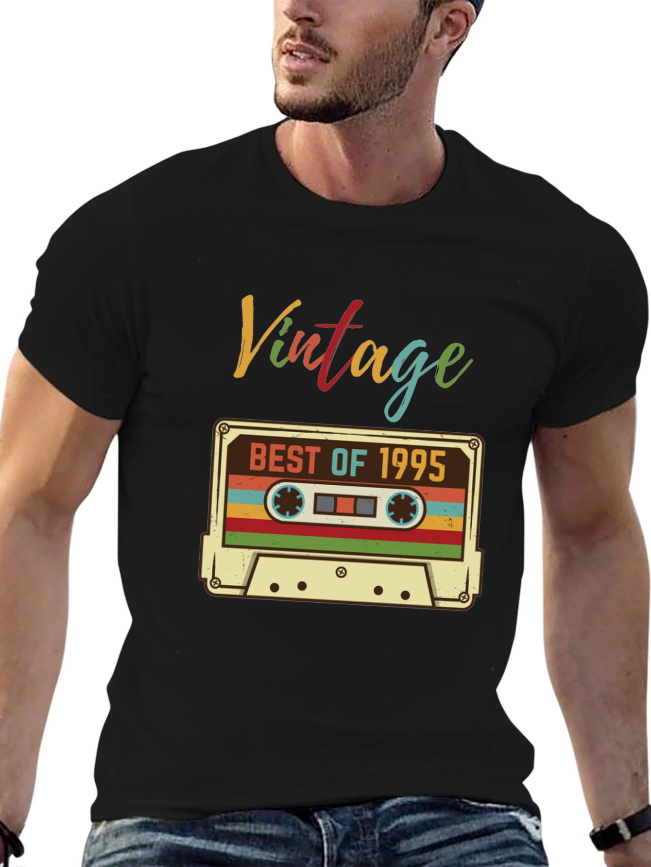 Black Vintage 1995 Cassette T-Shirt view 6