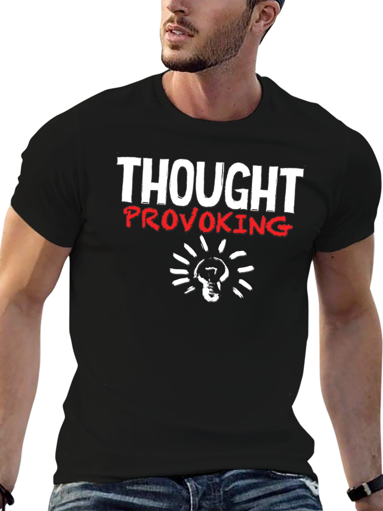 Black Thought Provoking Graphic T-Shirt - Soft Cotton Blend view 6