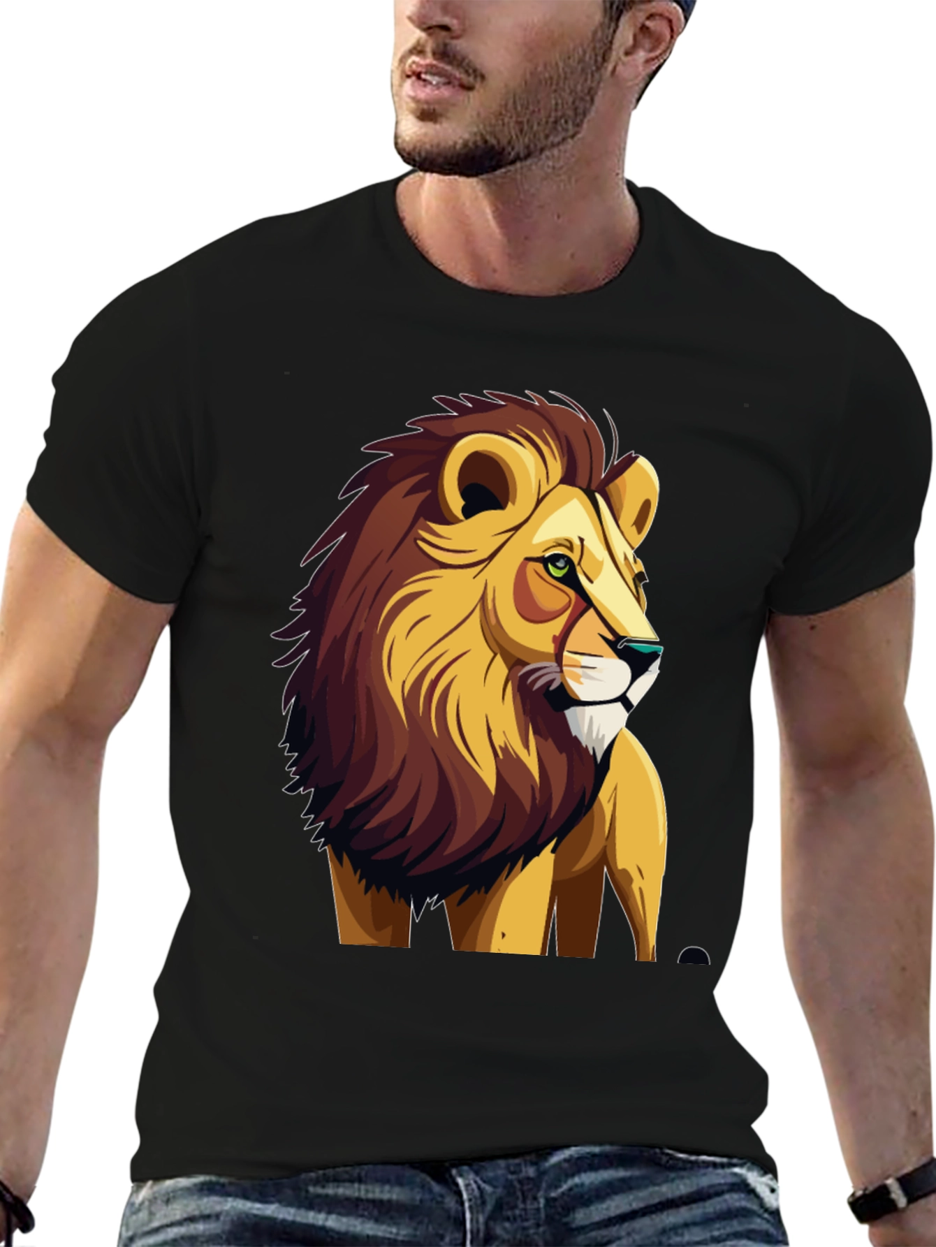 Black Lion Graphic Print Tee - Cool & Bold view 6