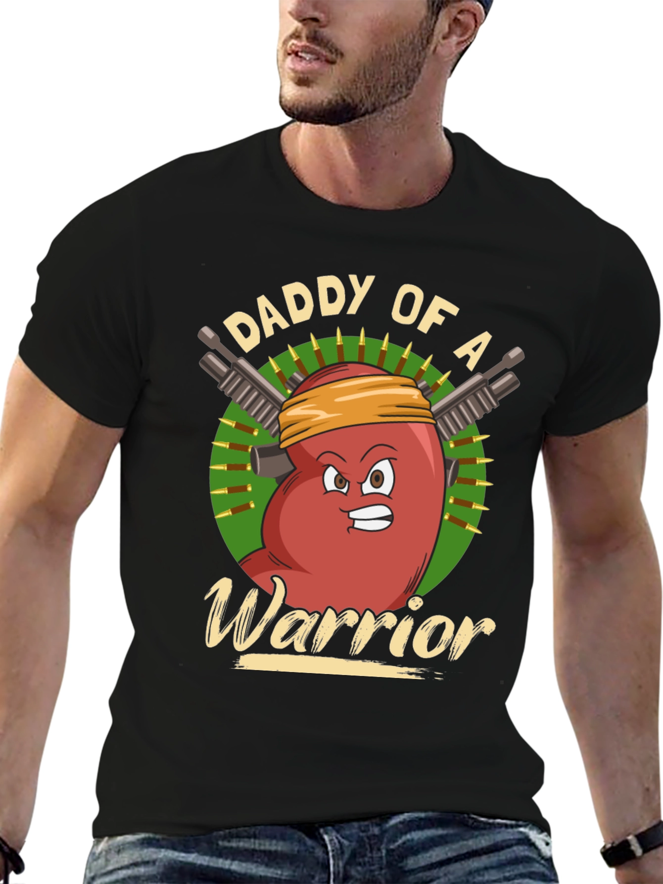 Black Daddy of a Warrior T-Shirt view 6