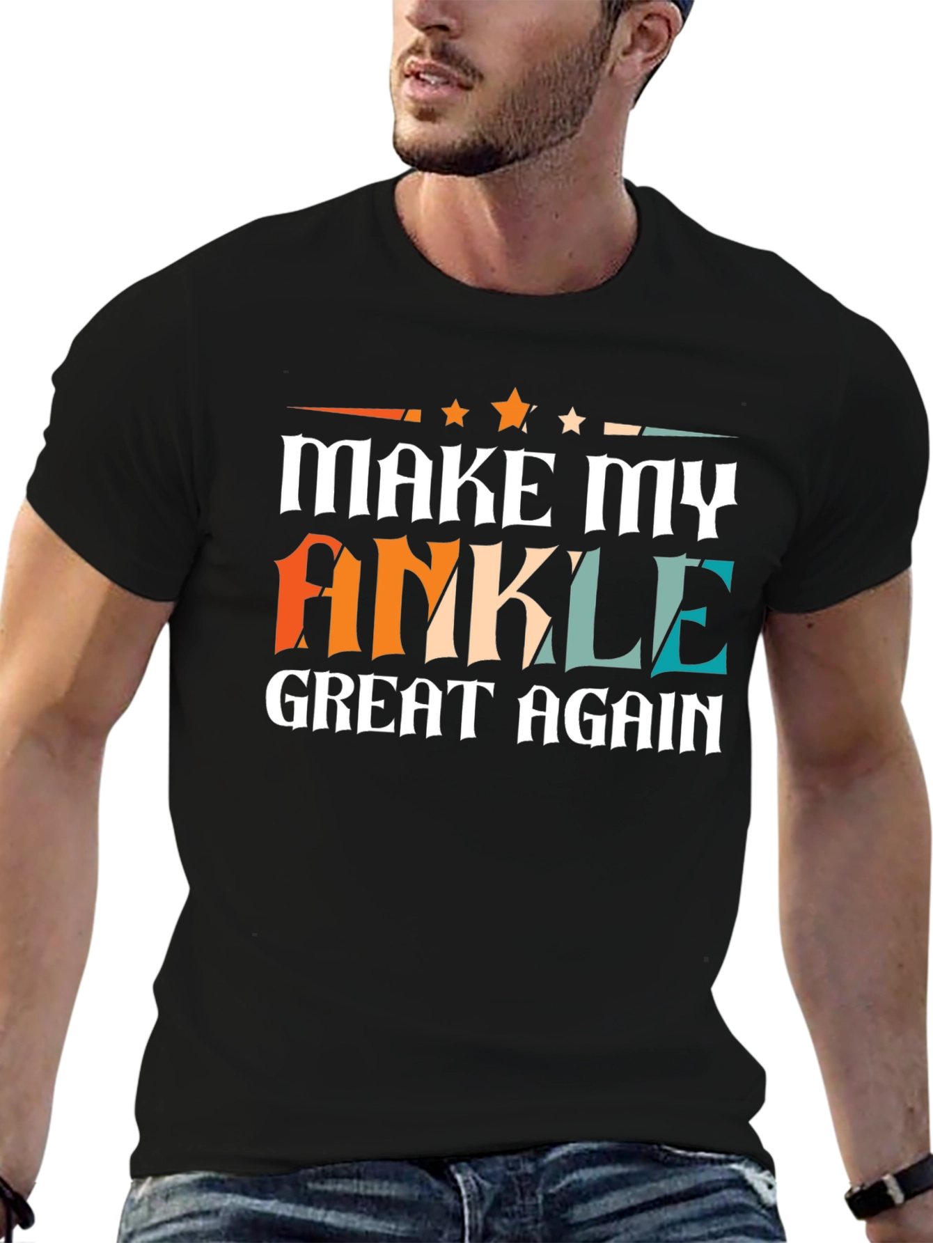 Black Make My Ankle Great Again T-Shirt view 6