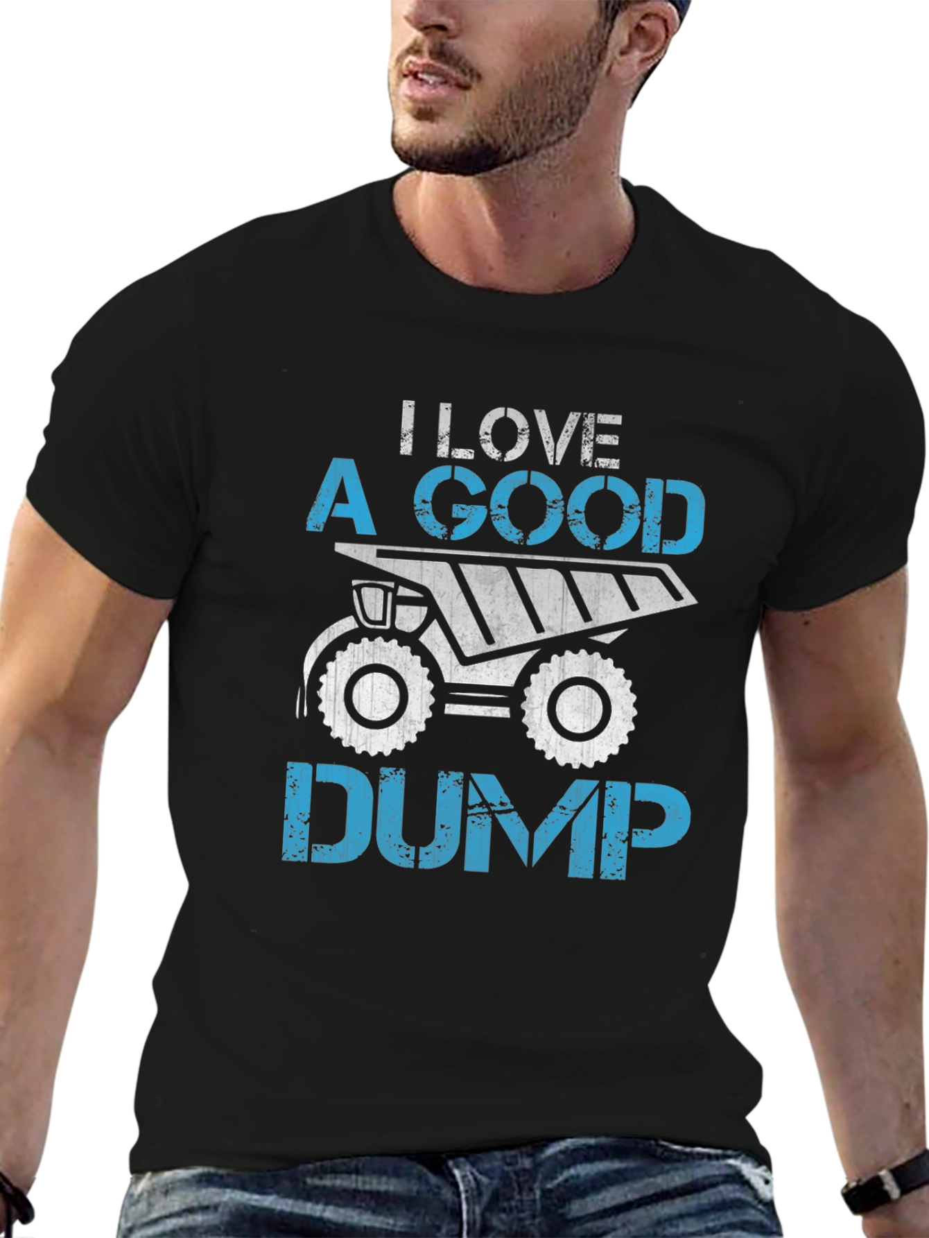 Black I Love A Good Dump Truck Graphic T-Shirt view 6