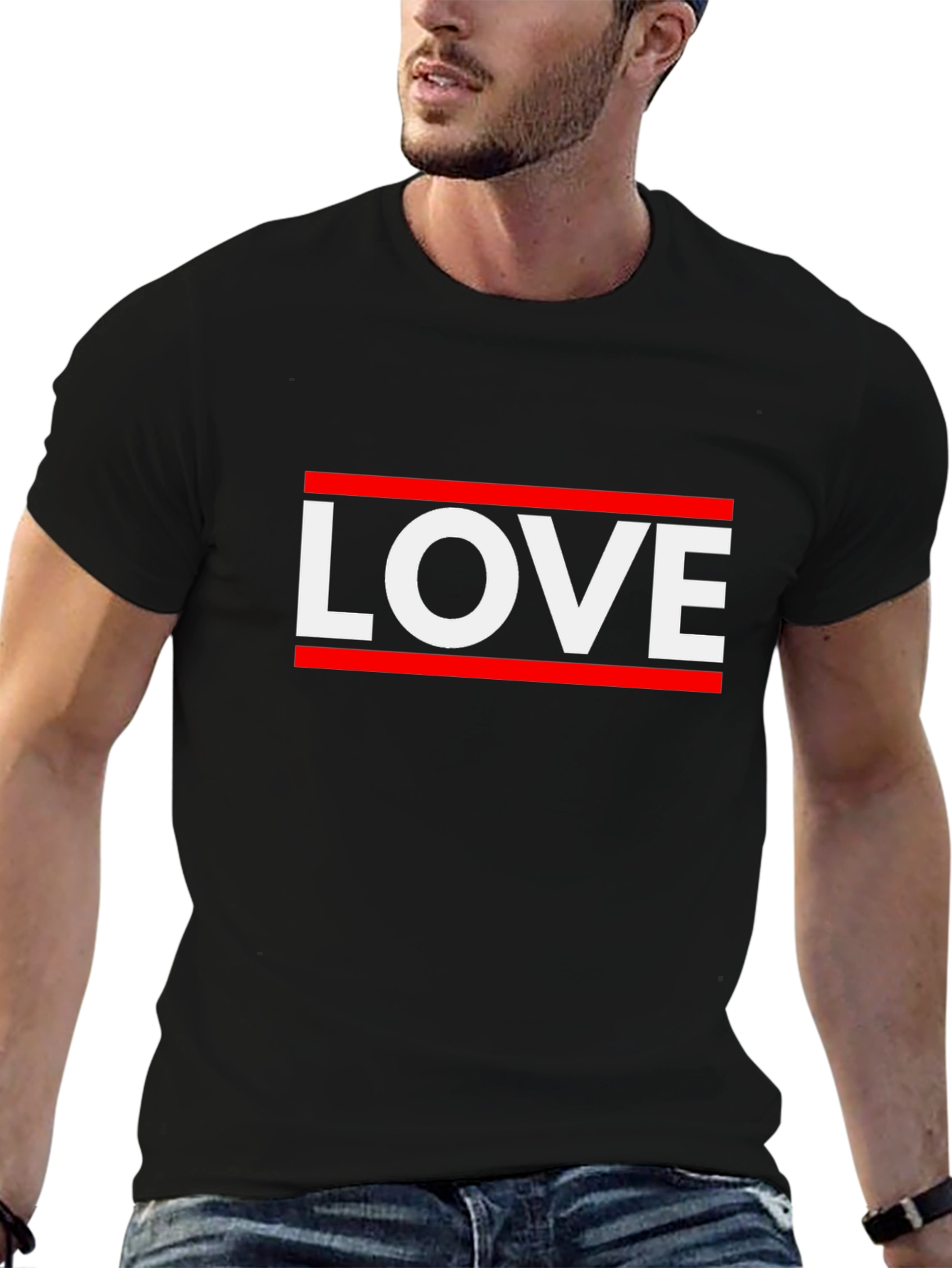 Black Love Graphic Tee - Stylish Black Cotton T-Shirt view 6